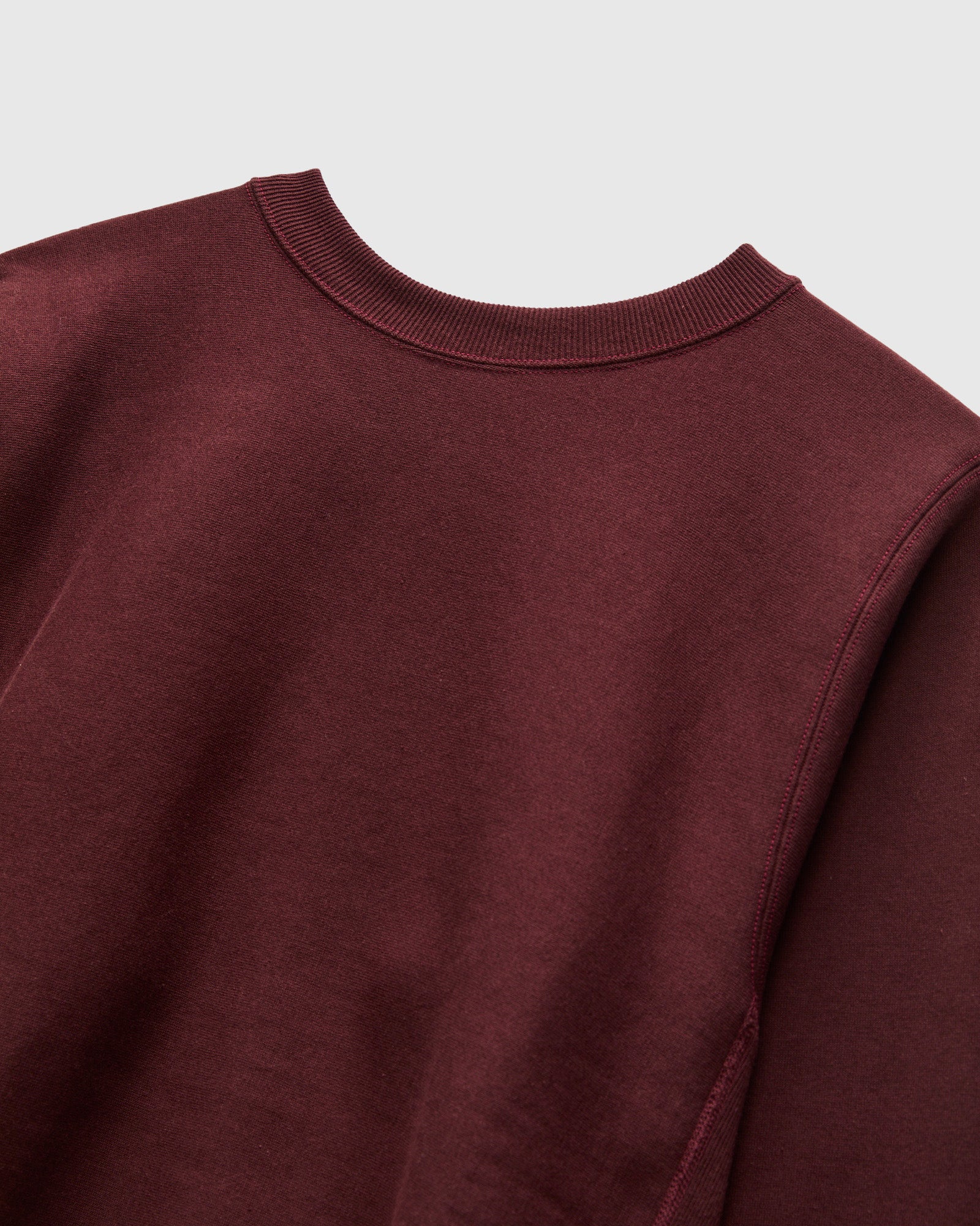 483 Reverse Weave Loopwheel Crewneck in Bordeaux - Image 4