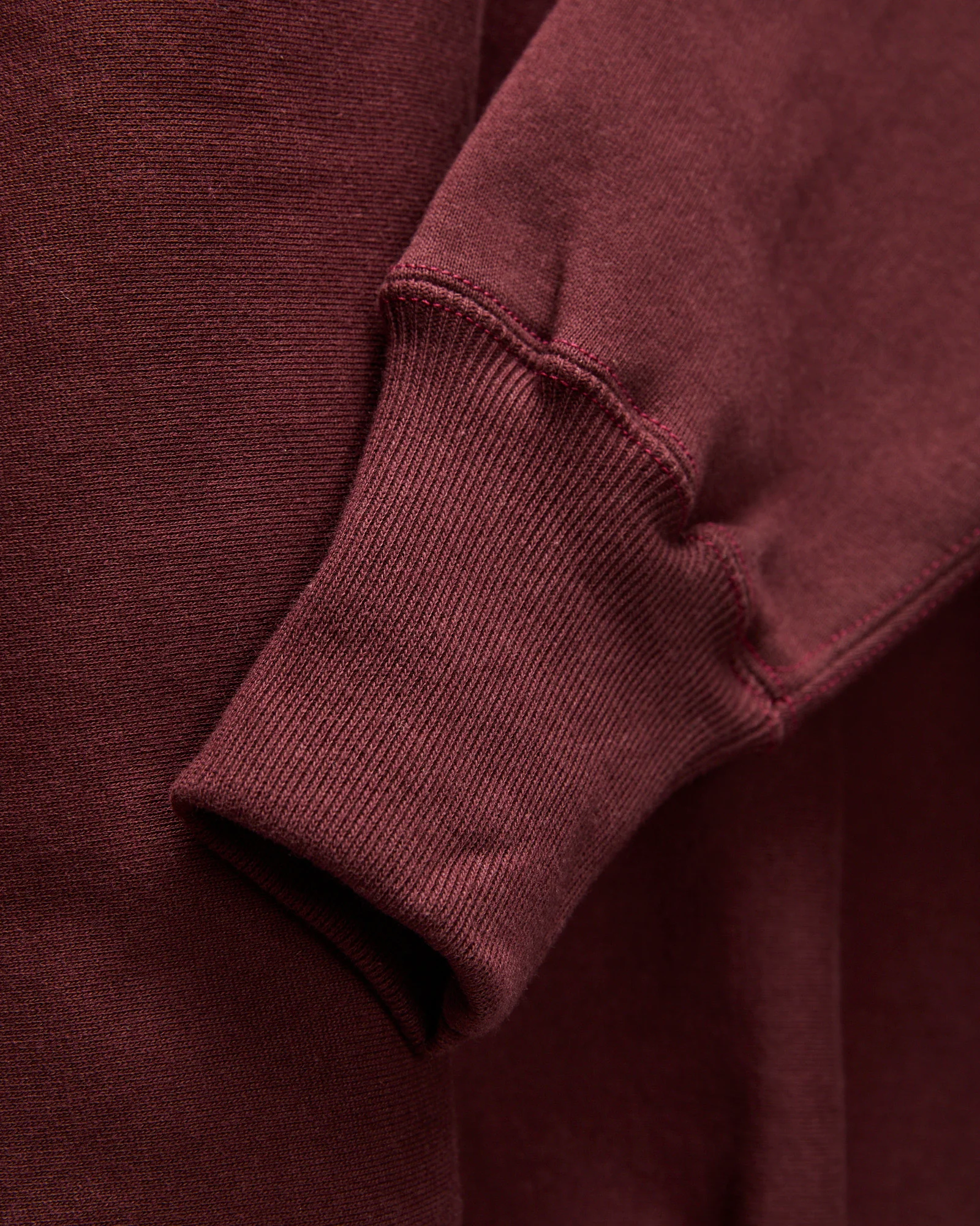 483 Reverse Weave Loopwheel Crewneck in Bordeaux - Image 6