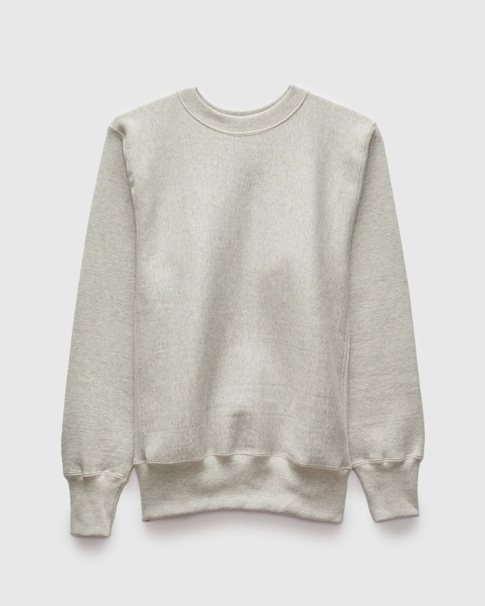 483 Reverse Weave Loopwheel Crewneck in Heather Grey