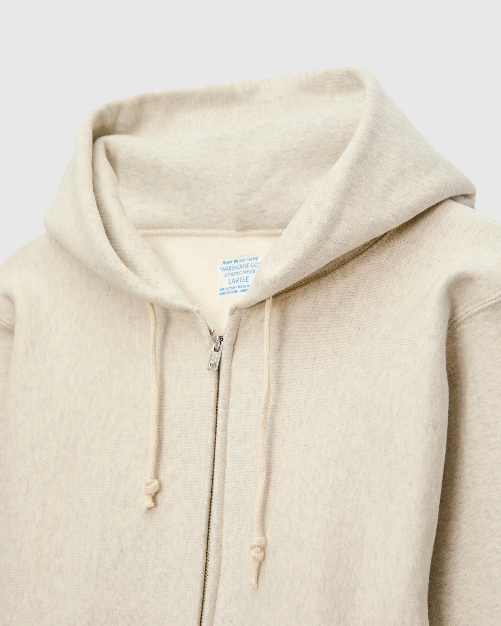 487 Reverse Weave Loopwheel Zip Hoodie in Oatmeal - Image 3