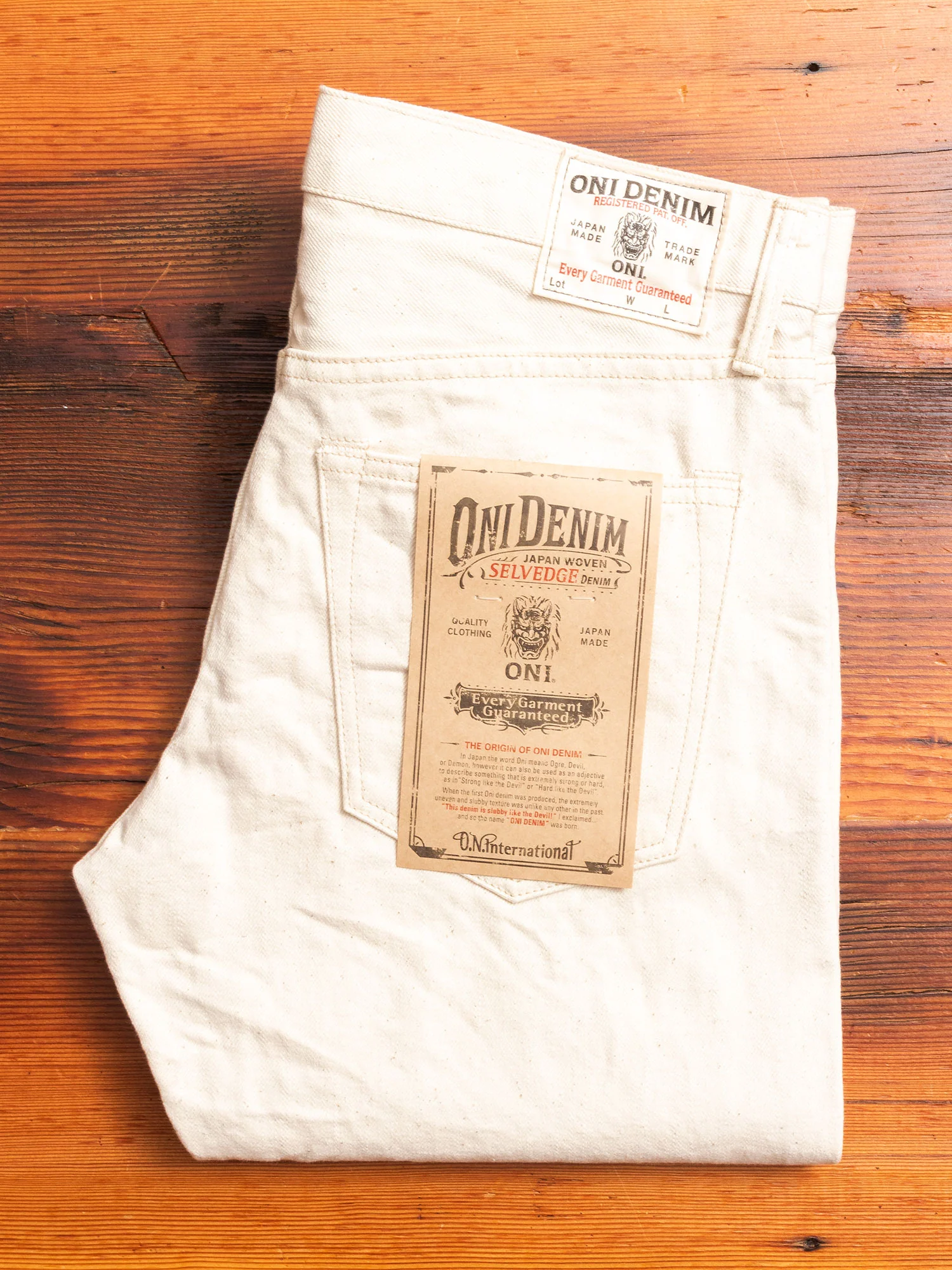 546-OGW "Organic Cotton White" 14oz Selvedge Denim - Slim Straight Fit - Image 2