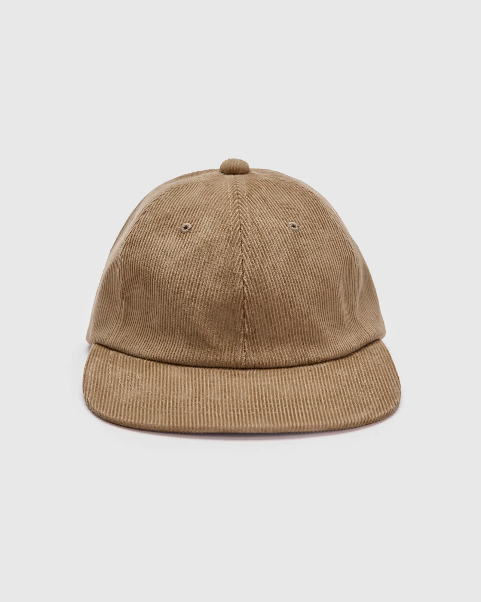 6-Panel Regimental Strap Corduroy Cap in Beige - Image 4