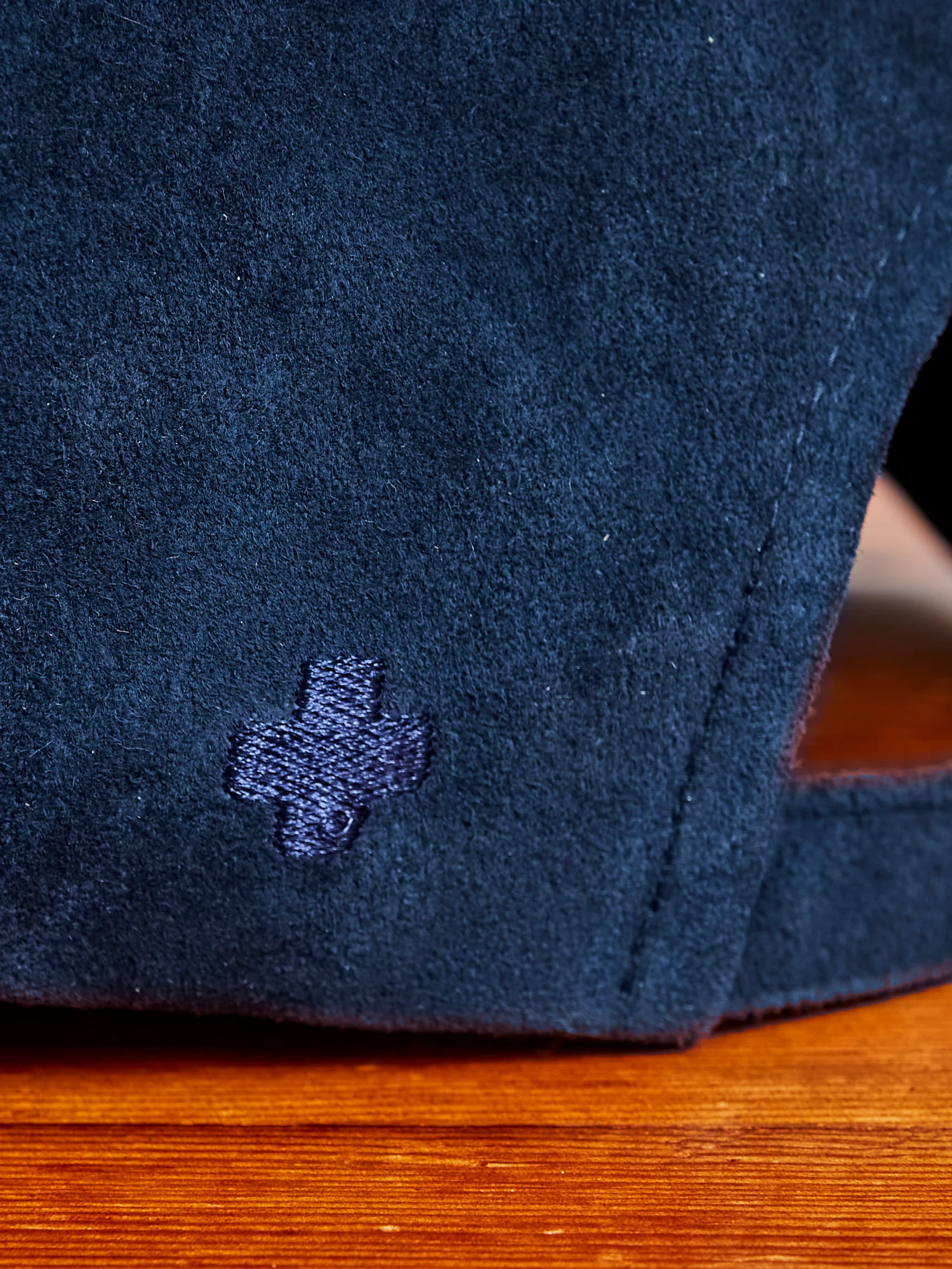 6-Panel Suede Cap in Navy - Image 5