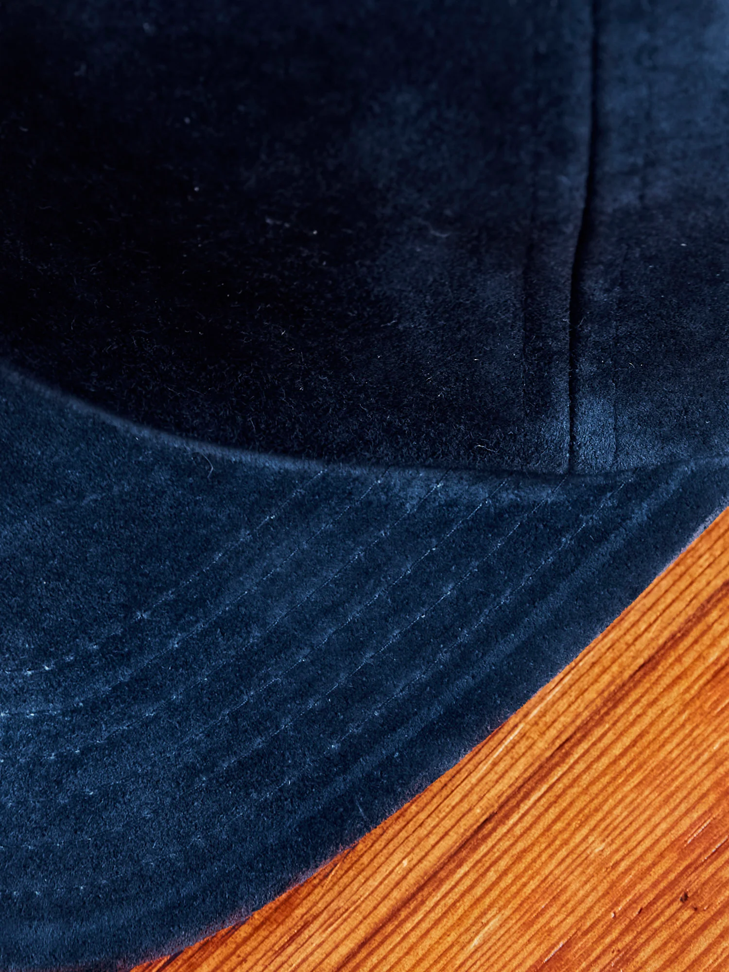 6-Panel Suede Cap in Navy - Image 6