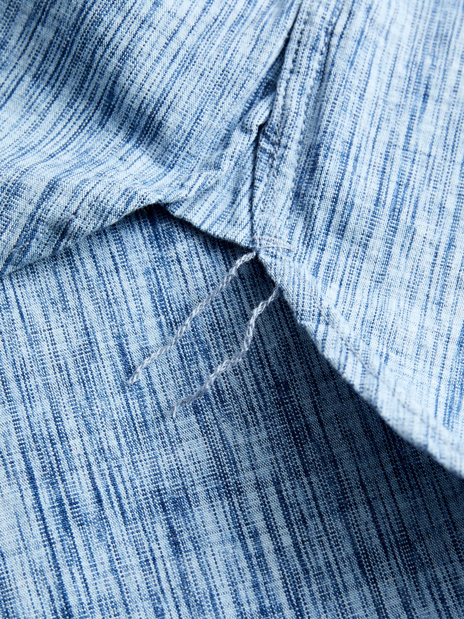 6oz Kasuri Chambray Button-Up Shirt in Indigo - Image 8