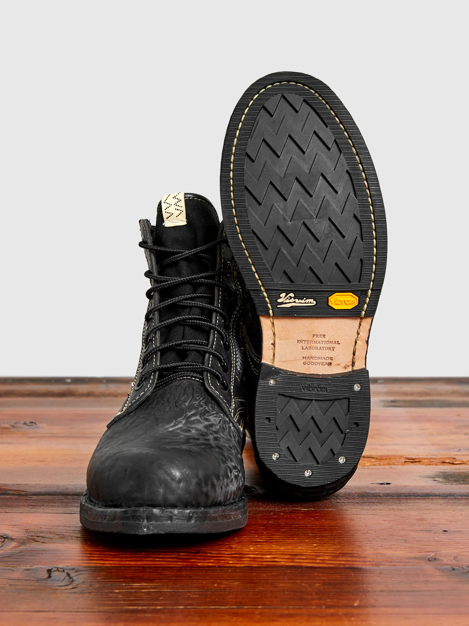 7 Hole '73-Folk Boots in Black Horsehide - Image 2