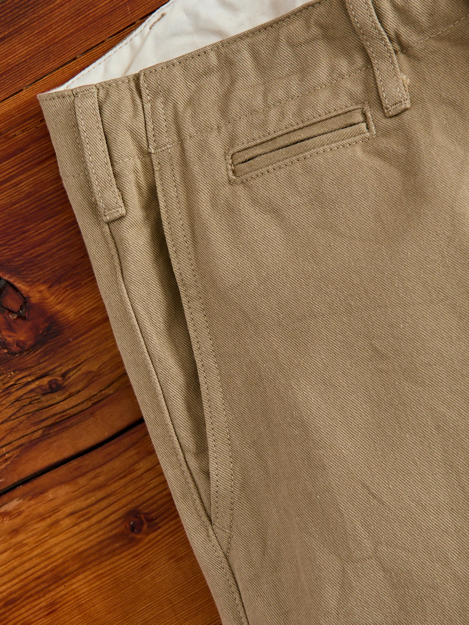 9.5oz Selvedge Chino in Khaki Beige - Image 5