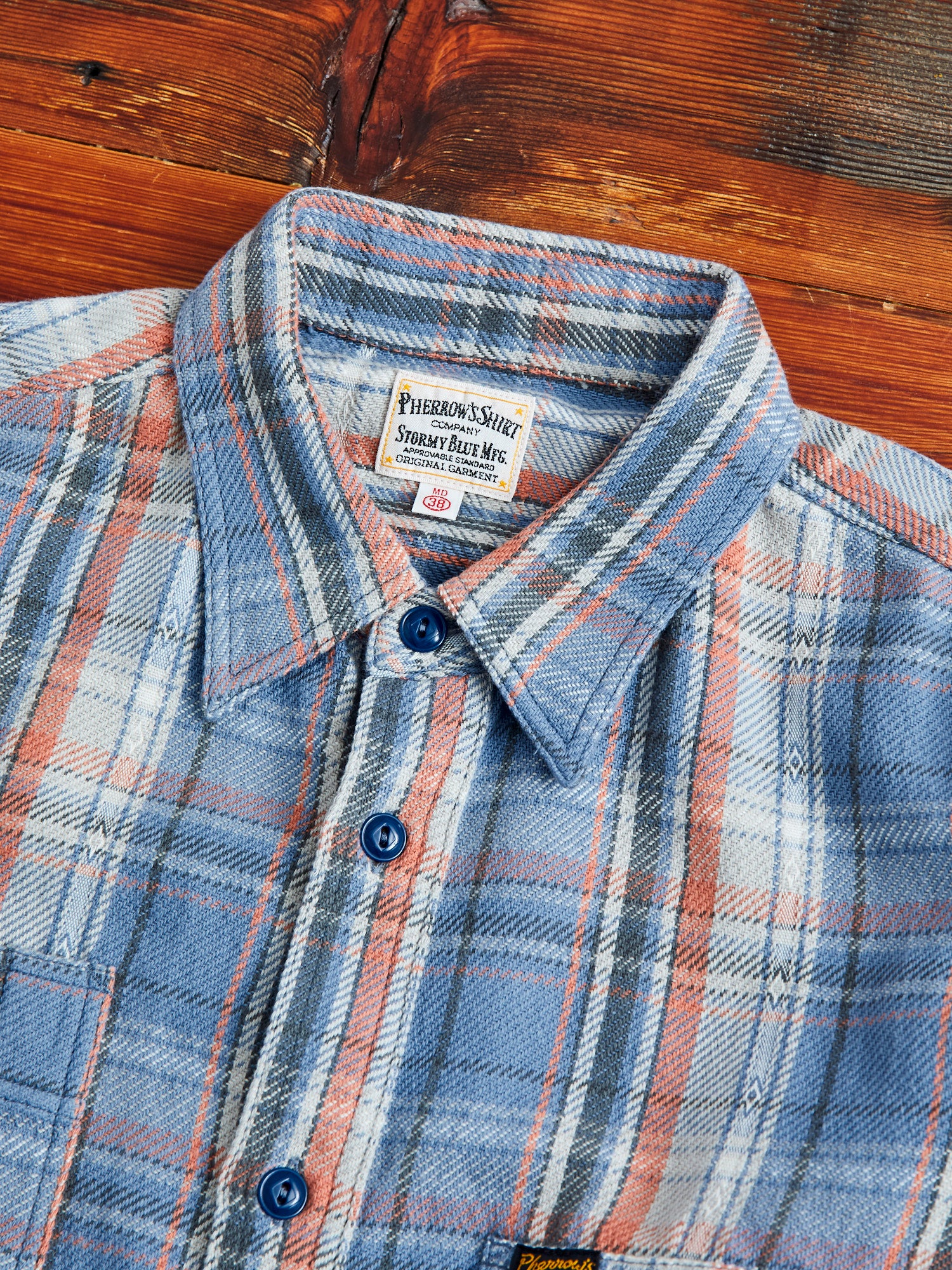 750WS Heavy Flannel Shirt in Blue - Image 3