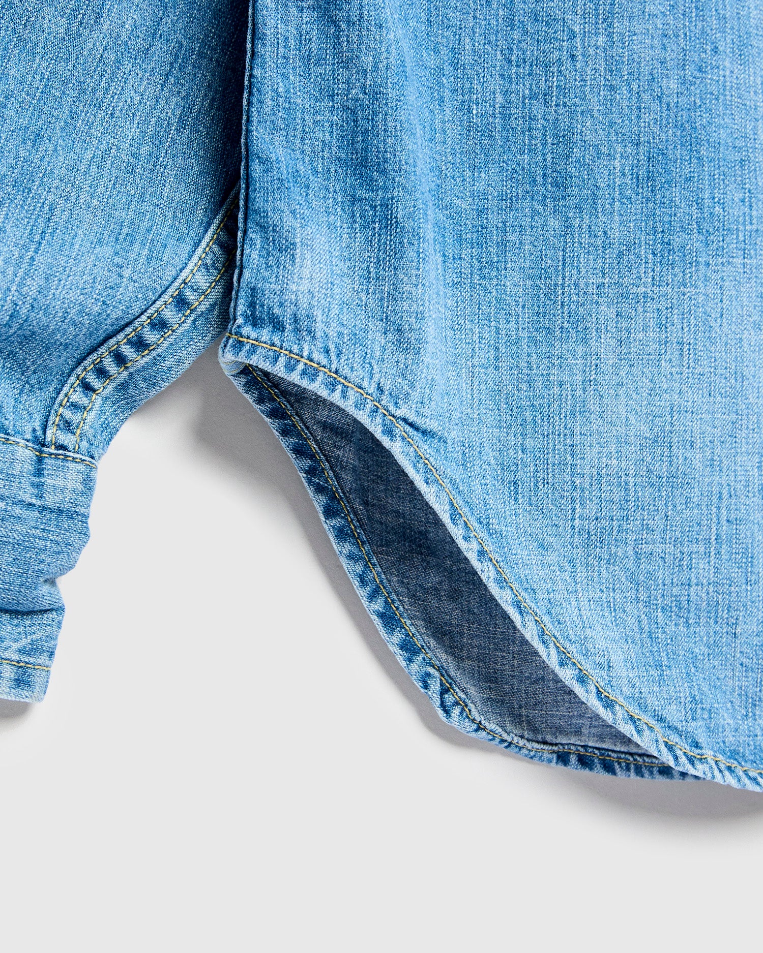 8.5oz Sawtooth Denim Western Shirt in Used Indigo - Image 7