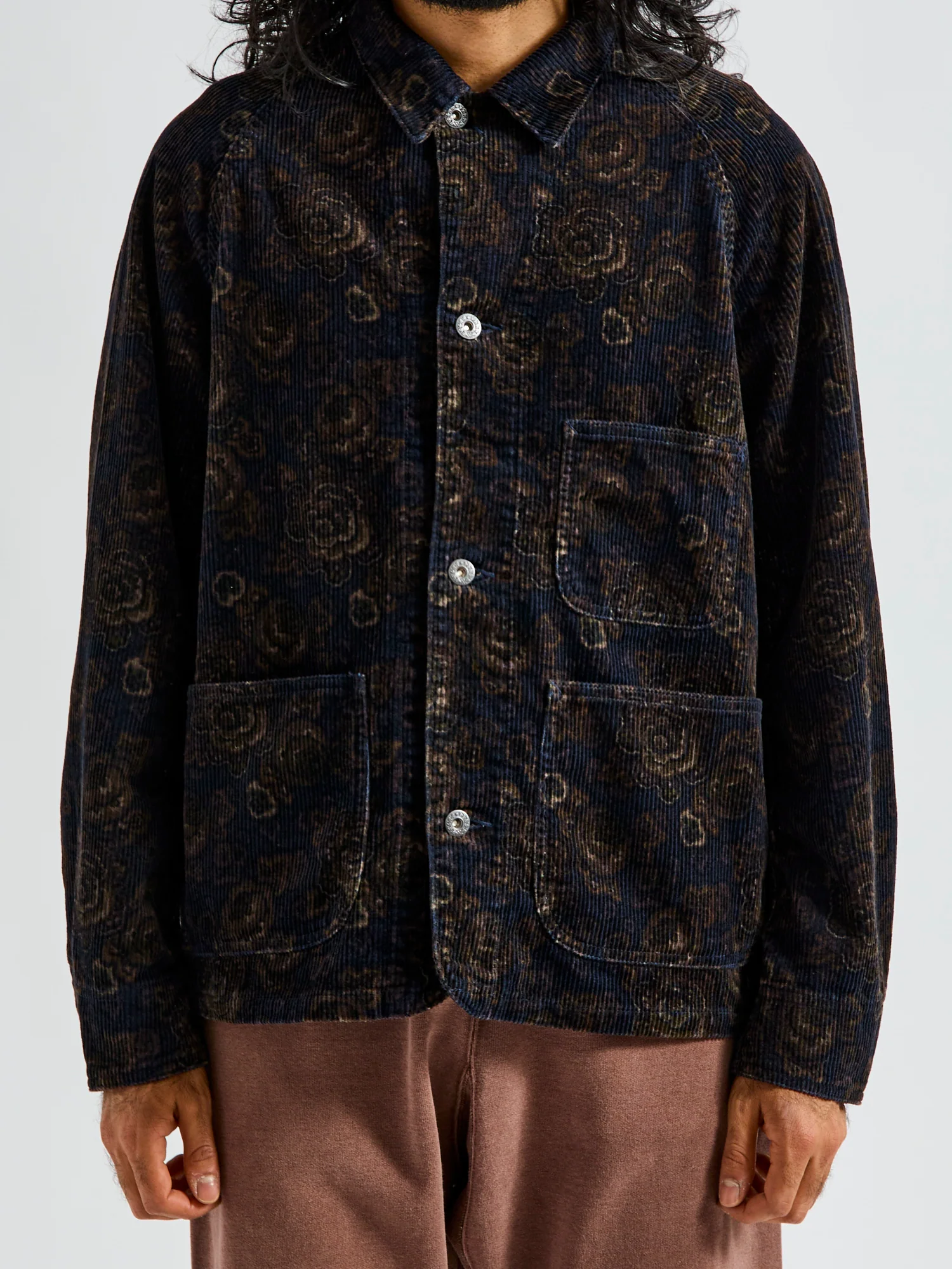 8W Printed Corduroy Engineer Jacket in Black - Image 2