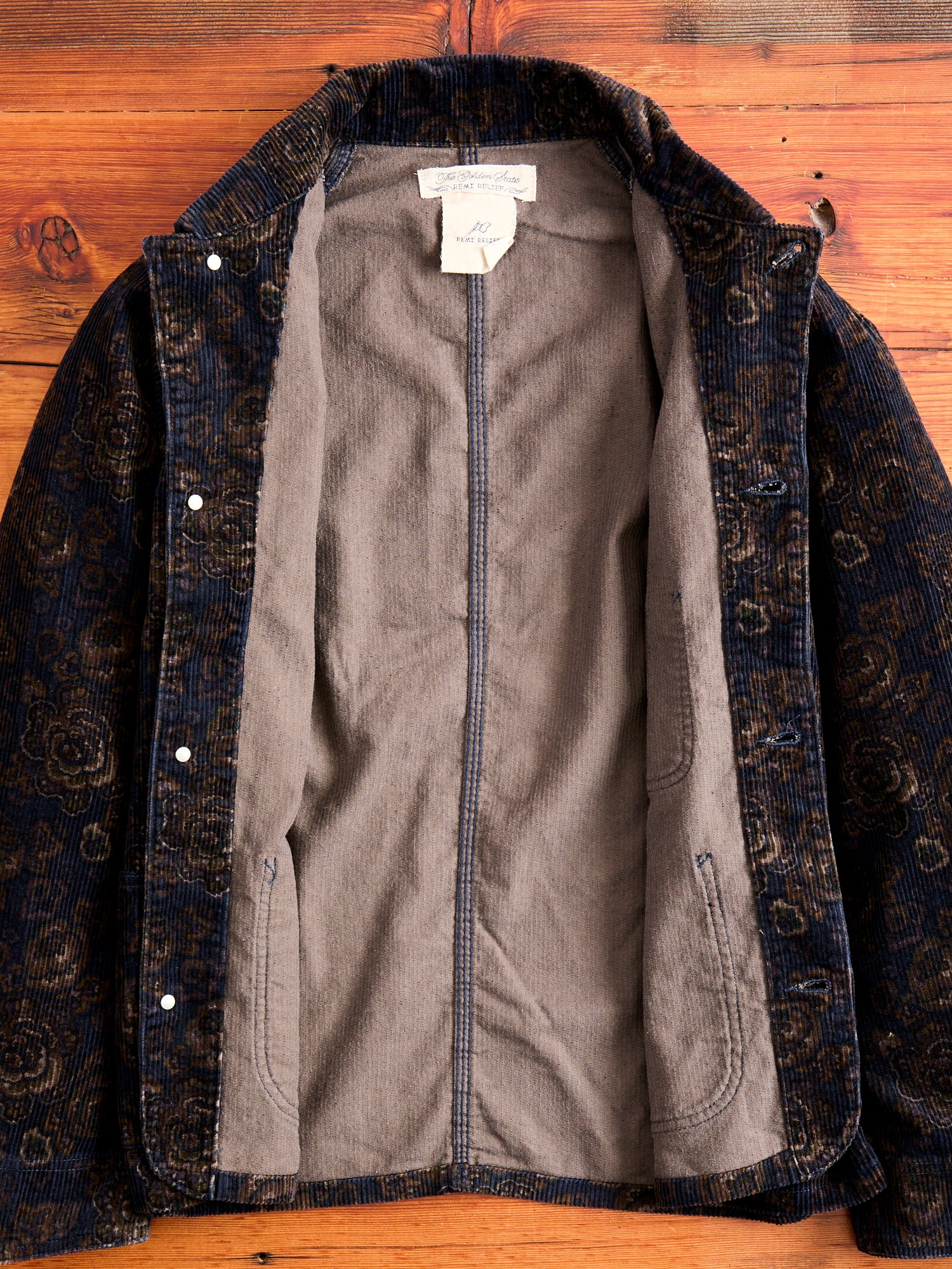 8W Printed Corduroy Engineer Jacket in Black - Image 3