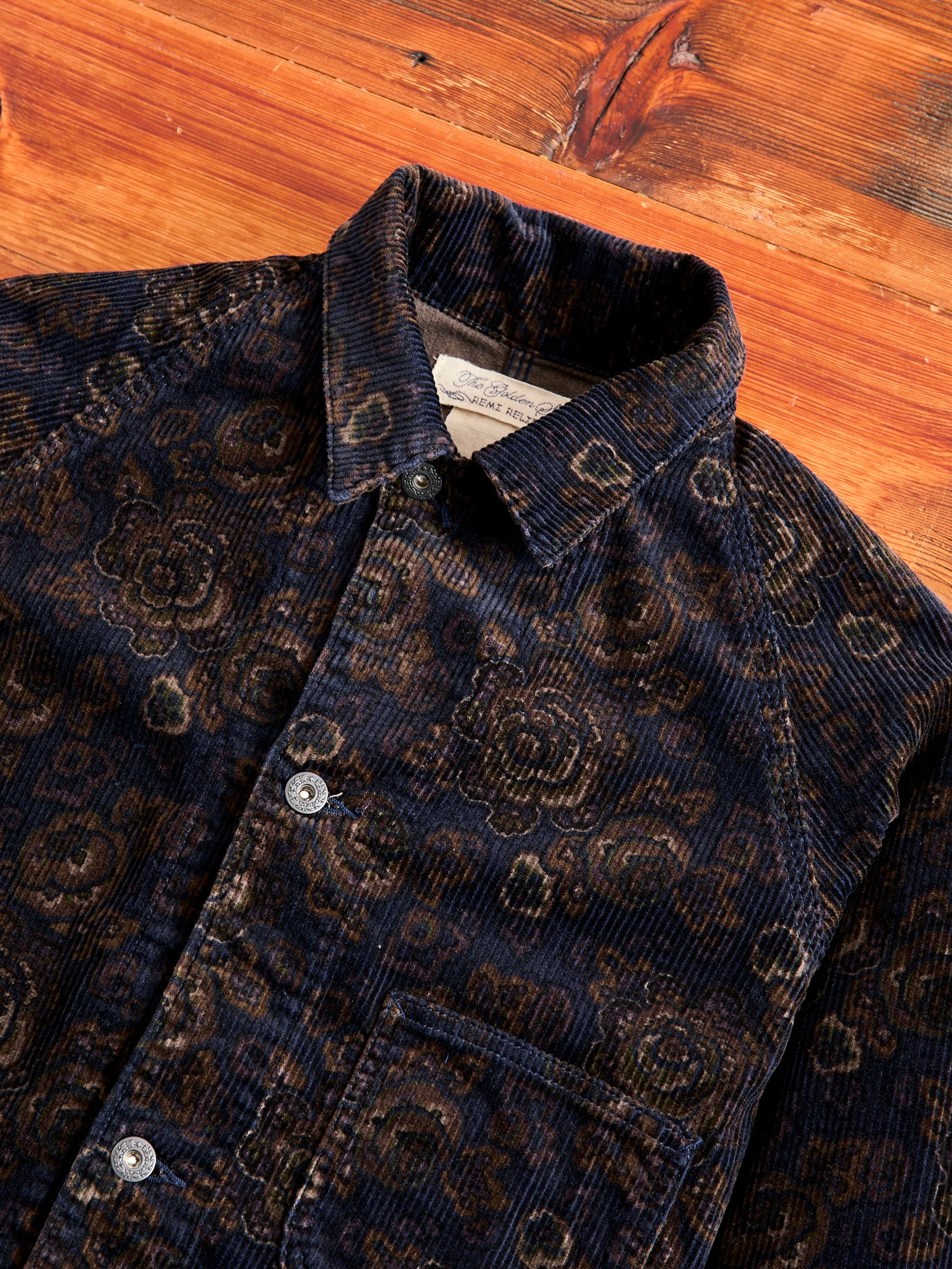 8W Printed Corduroy Engineer Jacket in Black - Image 5