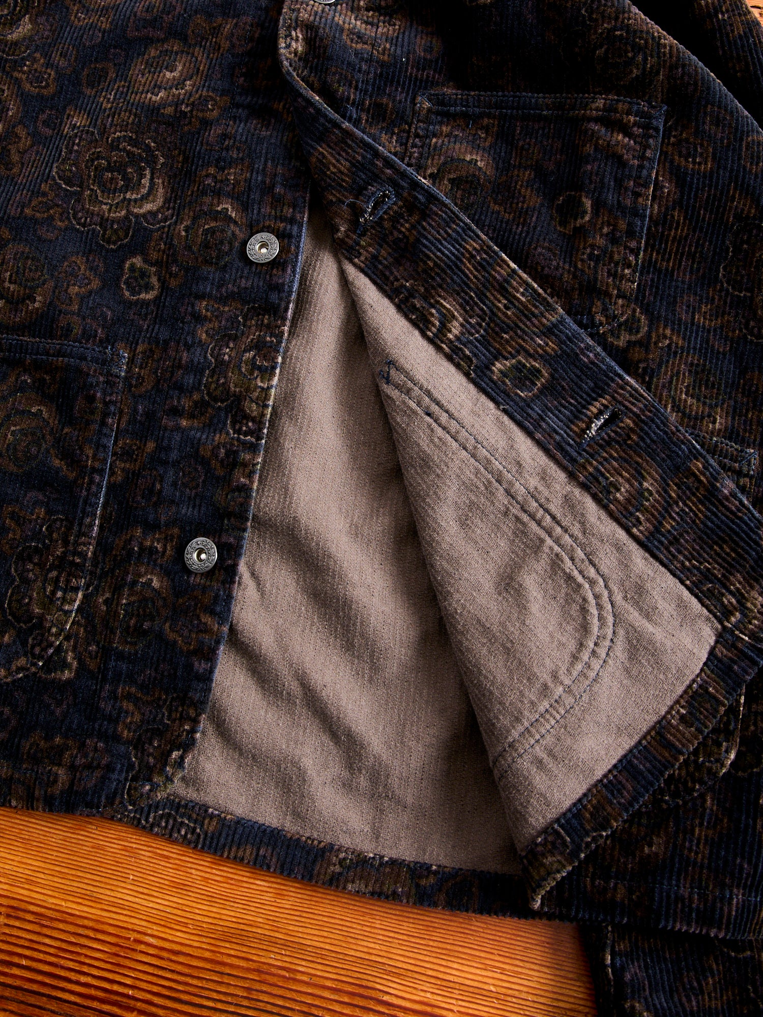 8W Printed Corduroy Engineer Jacket in Black - Image 9