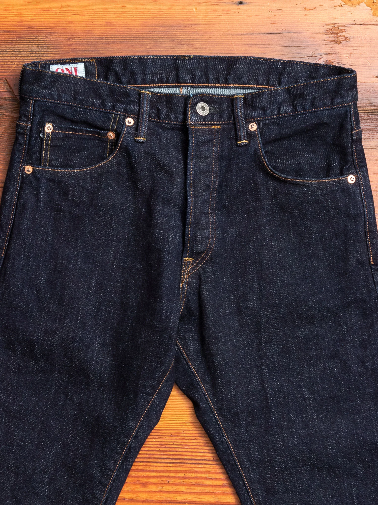 922S-LGY "Grey Overdye" 15oz Stretch Selvedge Denim - High Tapered Fit - Image 4