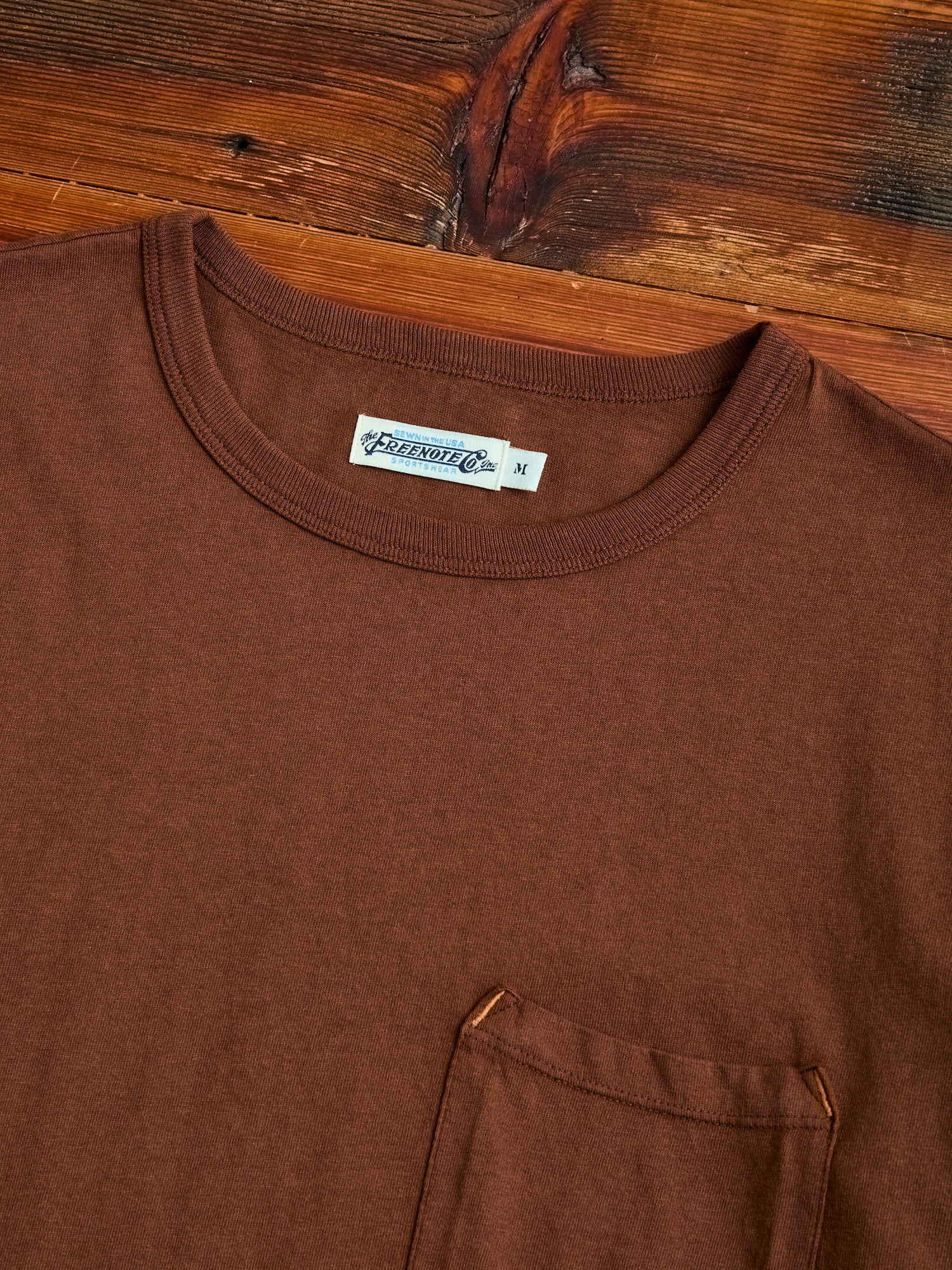 9oz Pocket T-Shirt in Chocolate - Image 3
