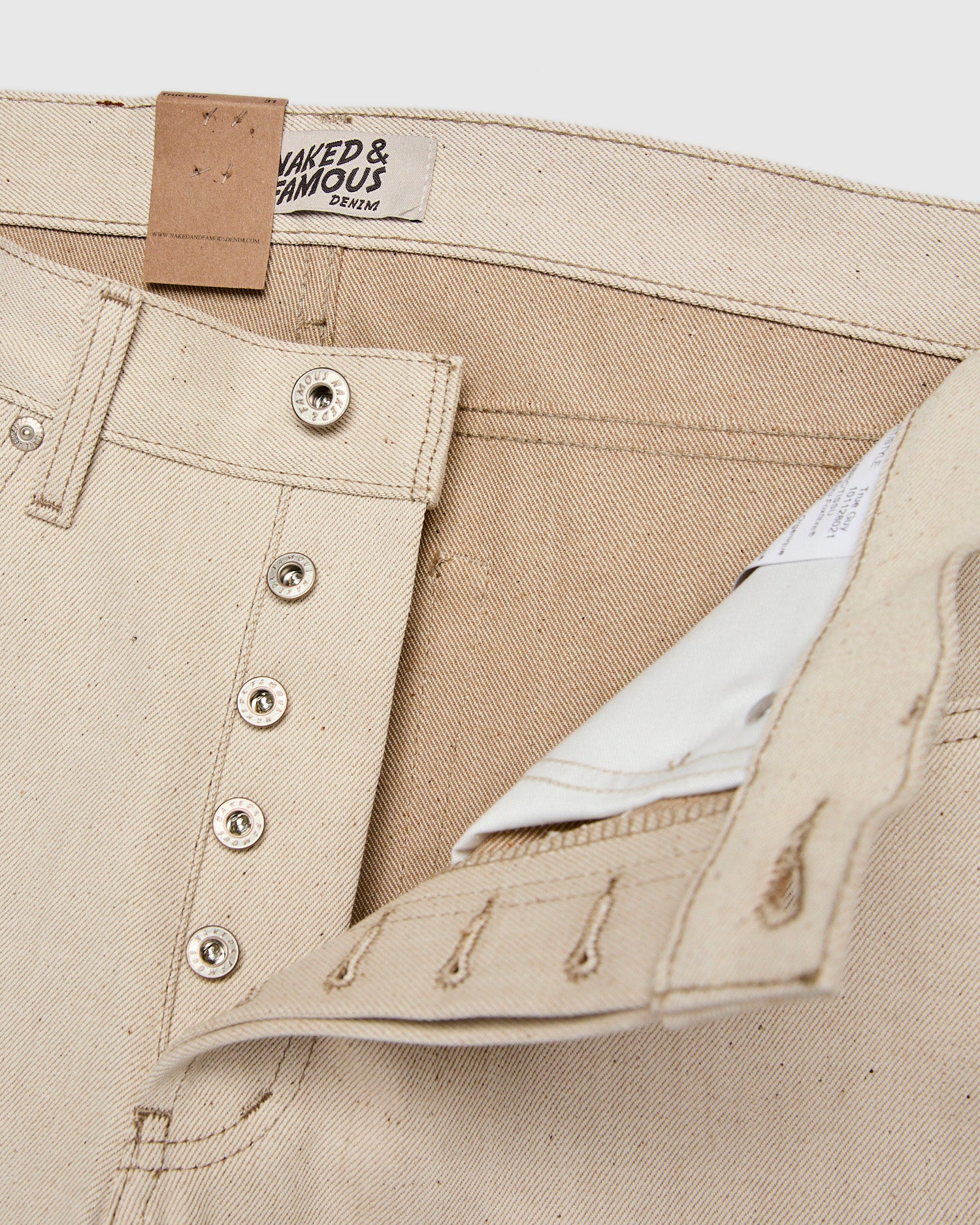 "All Natural Foxfibre" 13.6oz Ecru Selvedge Denim - True Guy Fit - Image 9