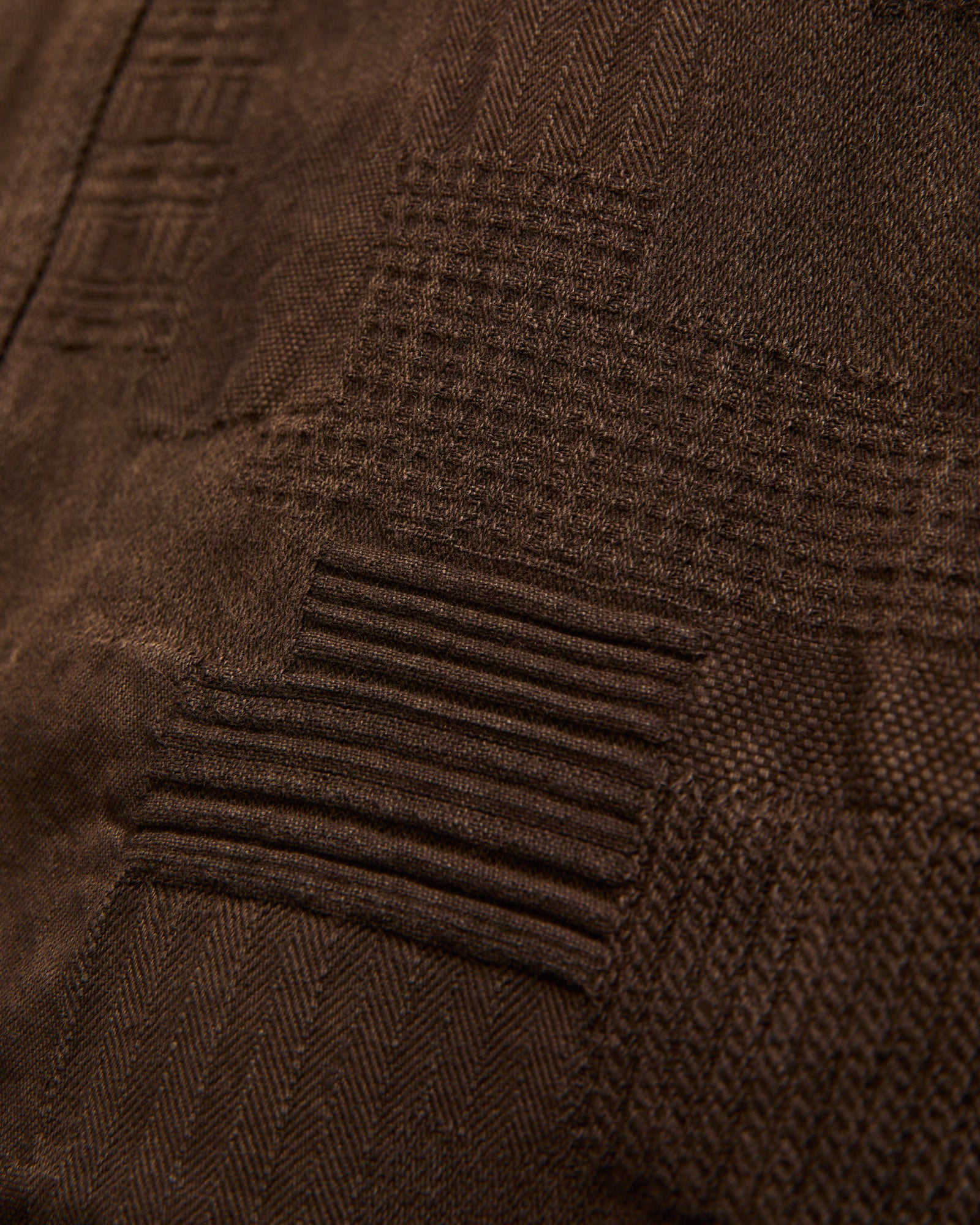 "Amami Dorozome" Boro Workshirt in Dark Brown - Image 7
