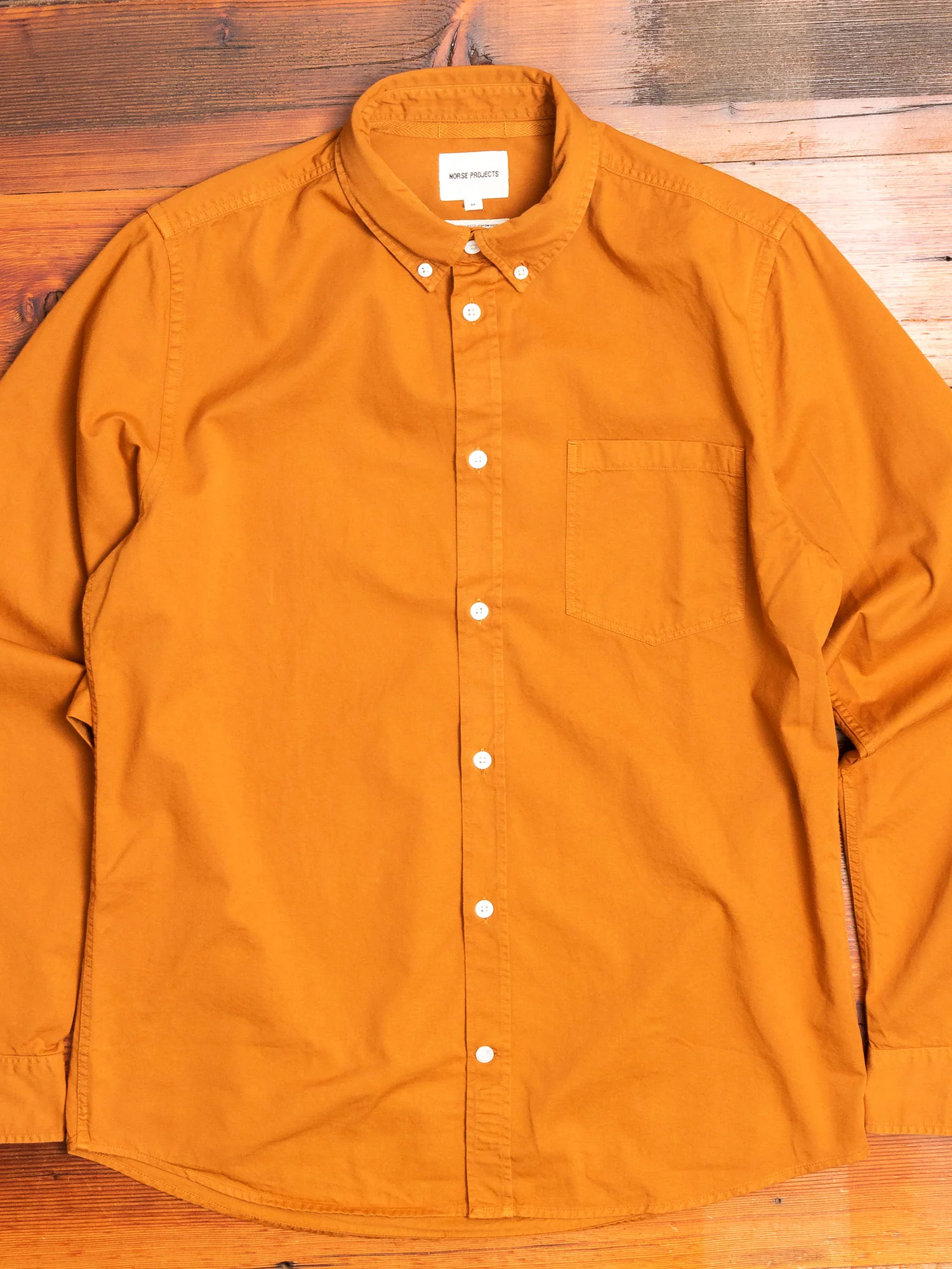 Anton Light Twill Shirt in Rufous Orange