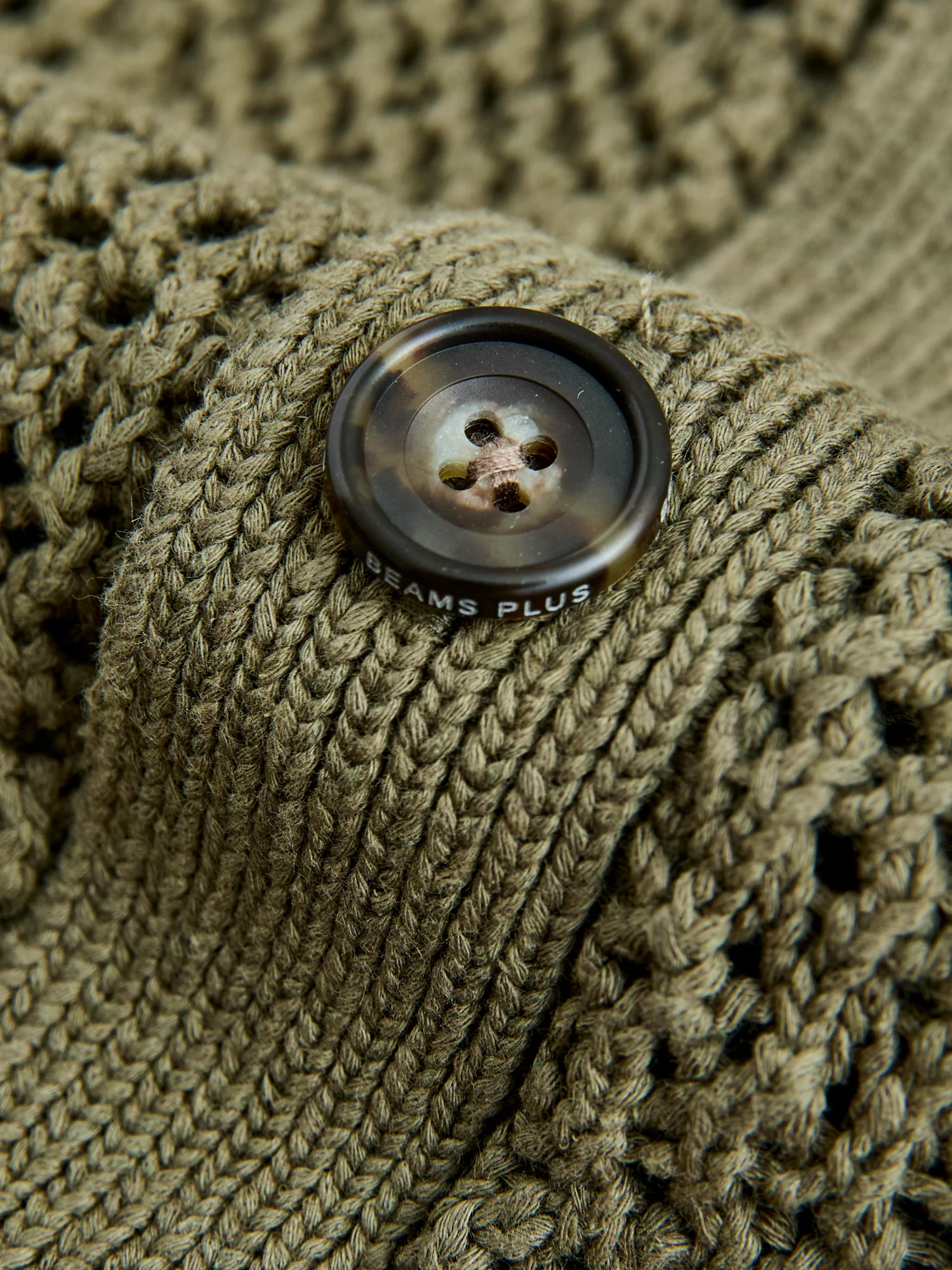 Argyle Mesh Cardigan in Olive - Image 6