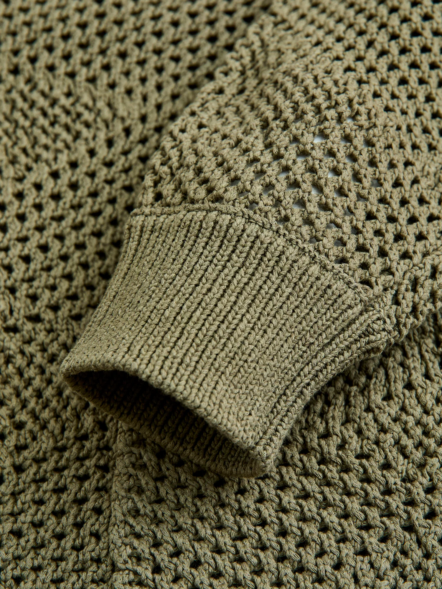 Argyle Mesh Cardigan in Olive - Image 7