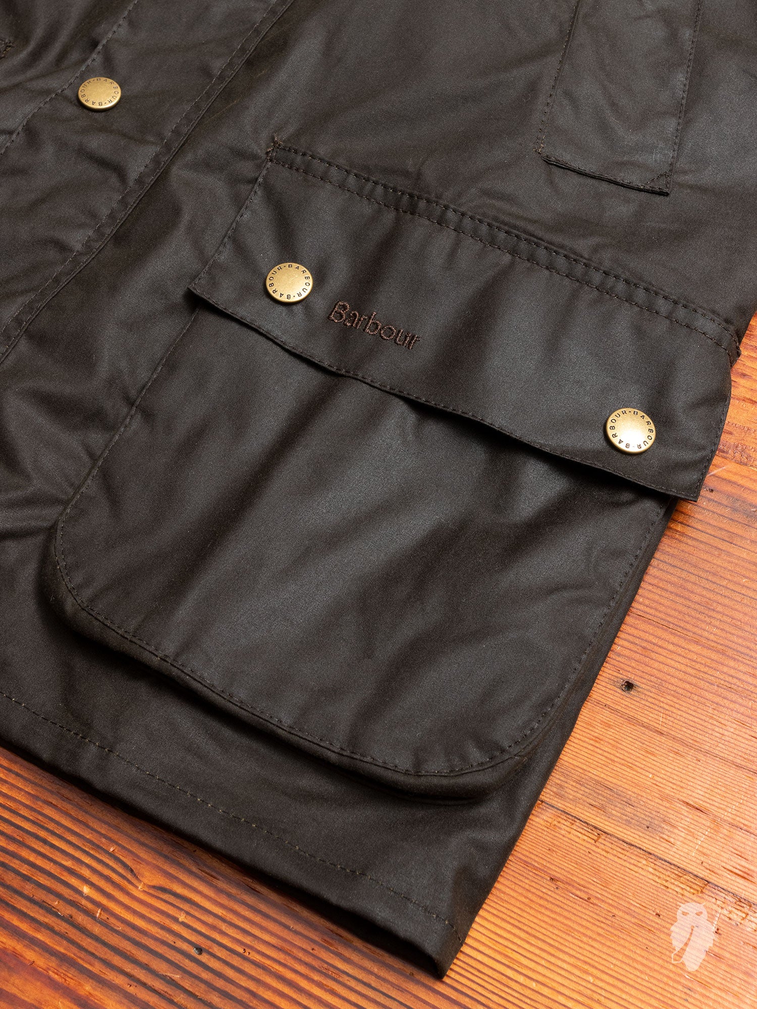 "Ashby" Wax Jacket in Olive - Image 8