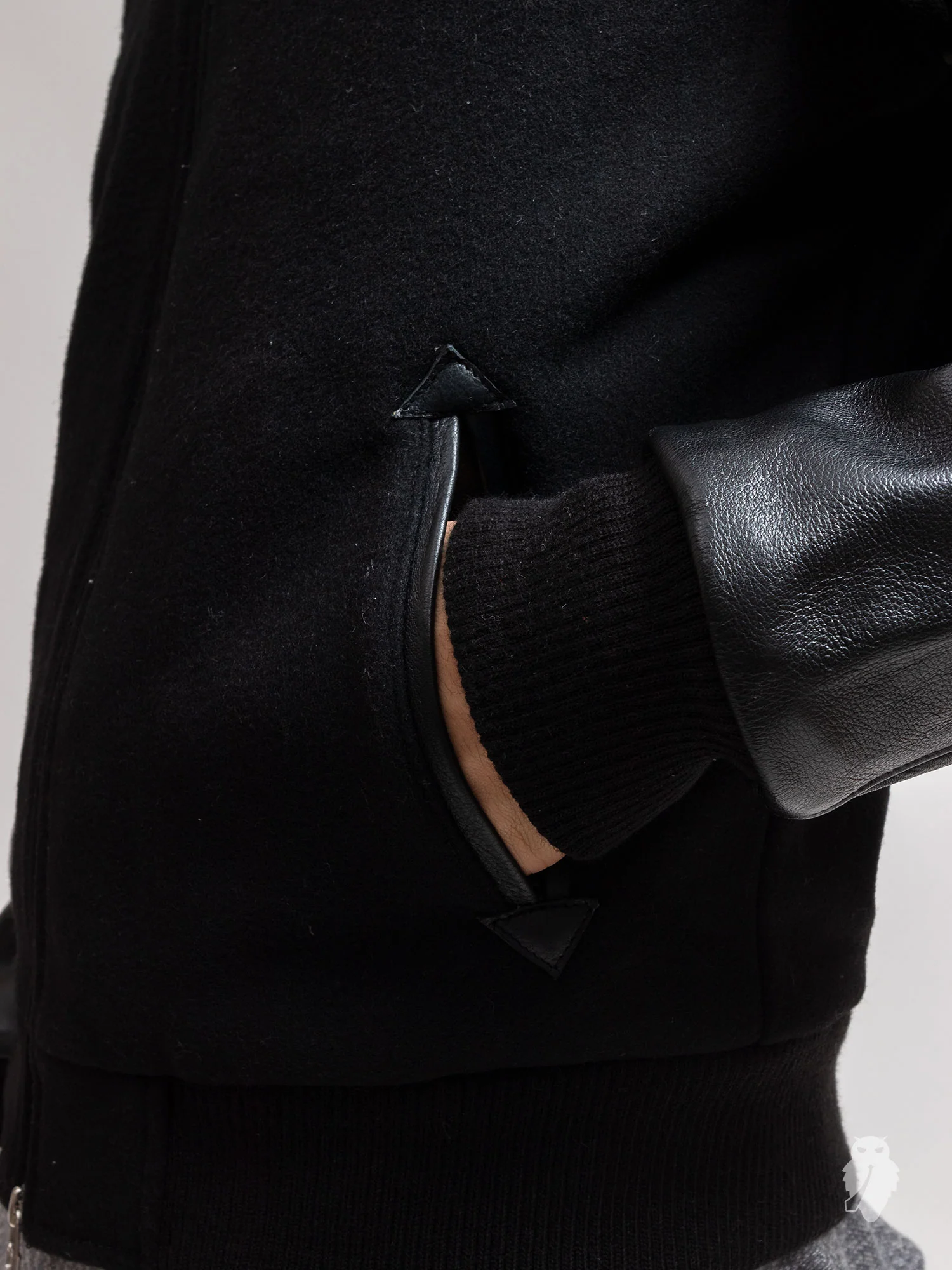 Aviator Jacket in Double Black - Image 4