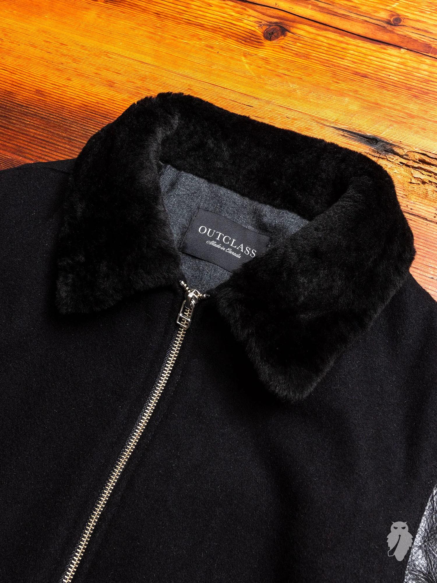 Aviator Jacket in Double Black - Image 5