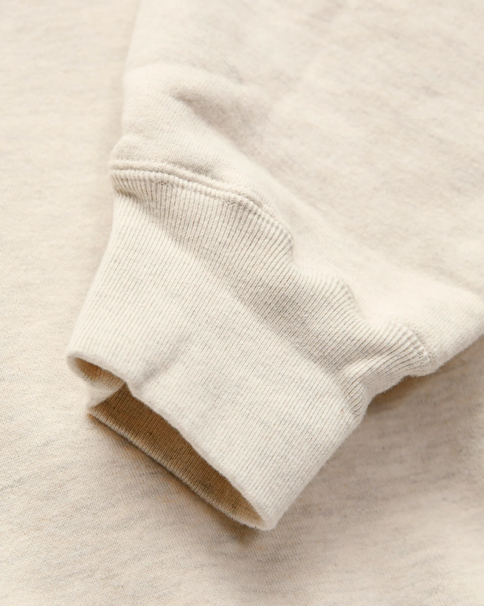 Azuma-Knit Fleece Crewneck Sweater in Oatmeal - Image 4