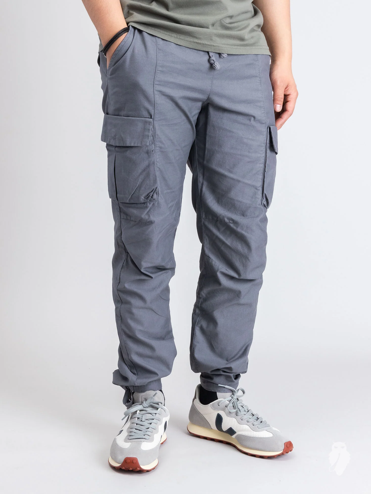 Back Sateen Cargo Pants in Charcoal - Image 2
