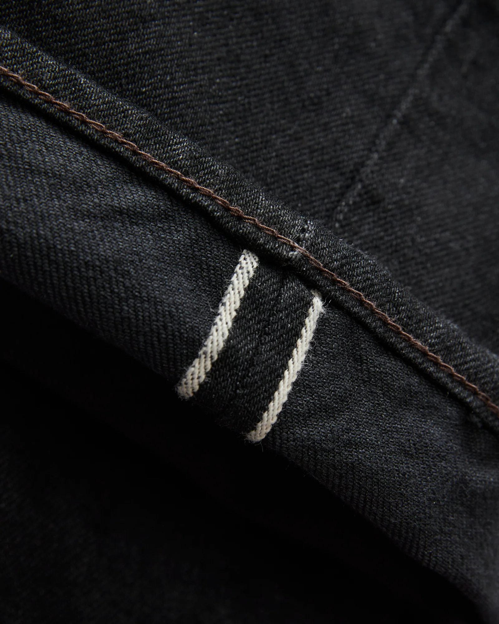 Baggy 5 Pocket Selvedge Denim Pants in Rinse Black - Image 7