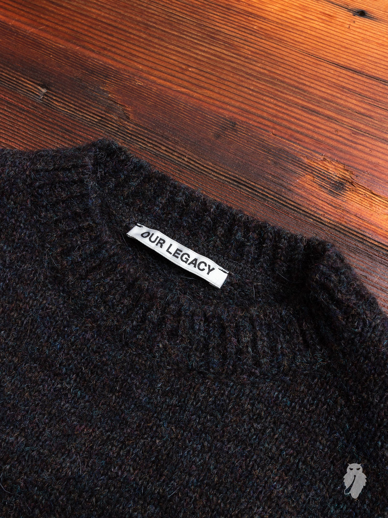 Base Roundneck Sweater in Black Tweed - Image 3