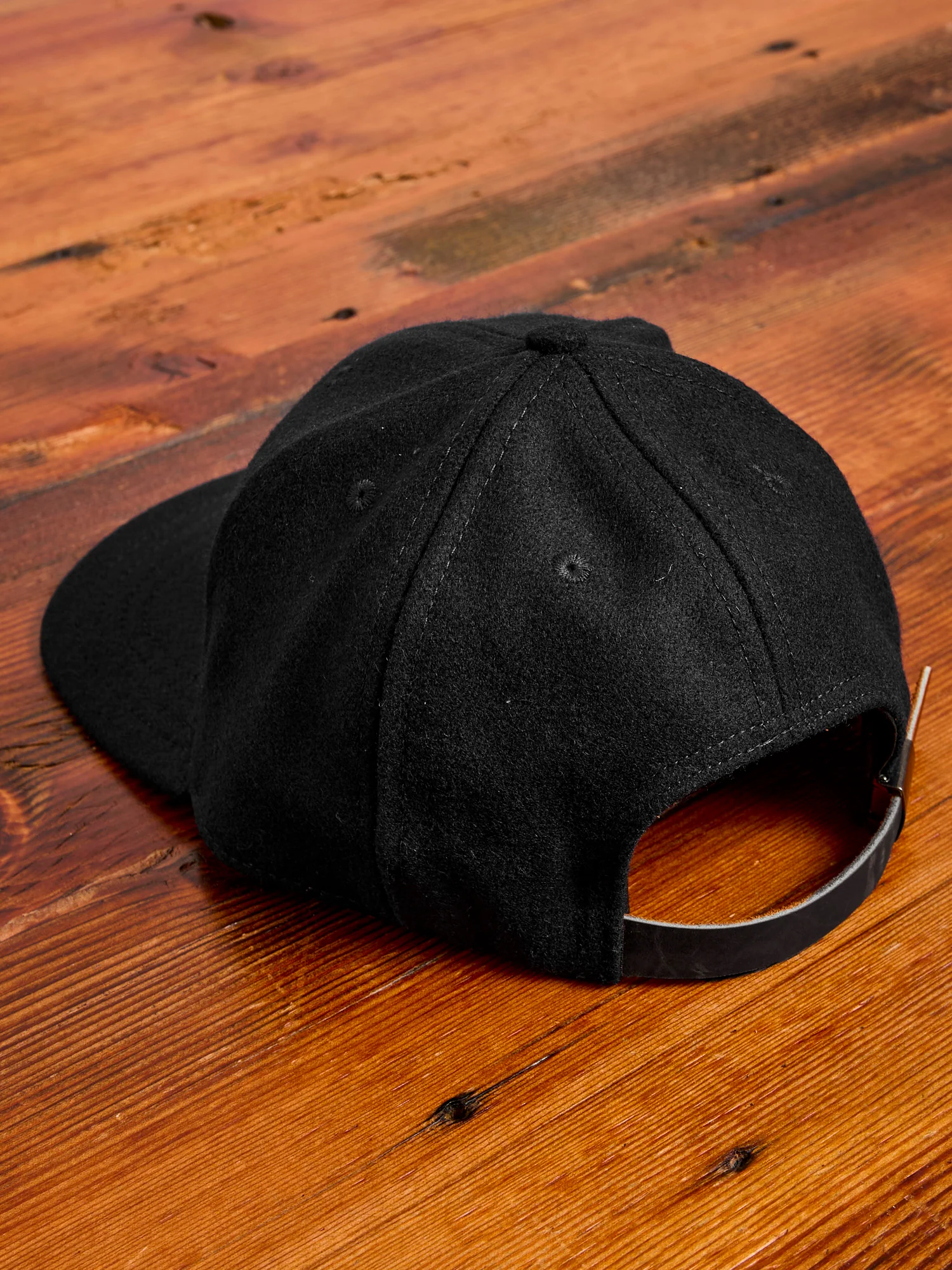 Baseball Hat in Black Wool - Image 2