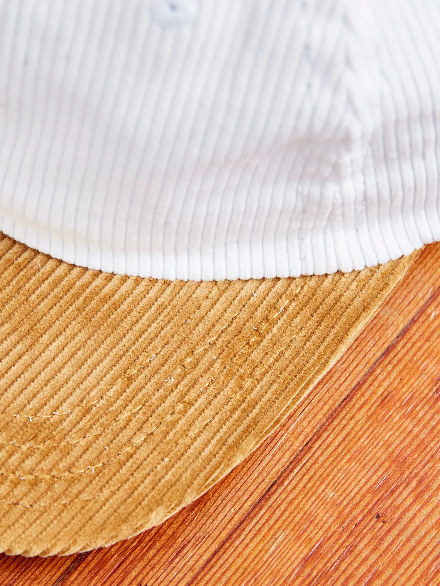 Baseball Hat in White Corduroy - Image 5