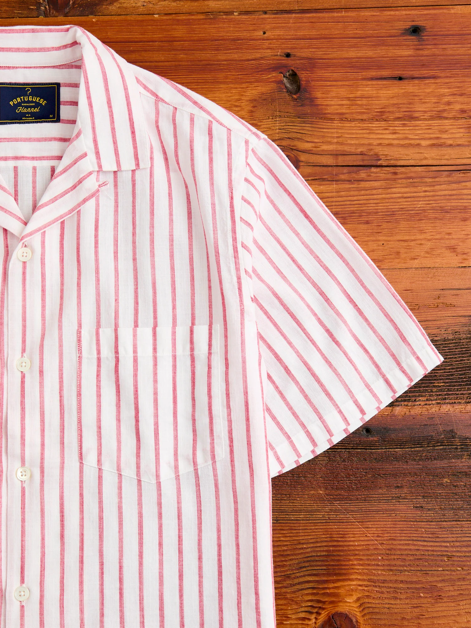Beach Cabin Button-Up Shirt in Red - Image 4