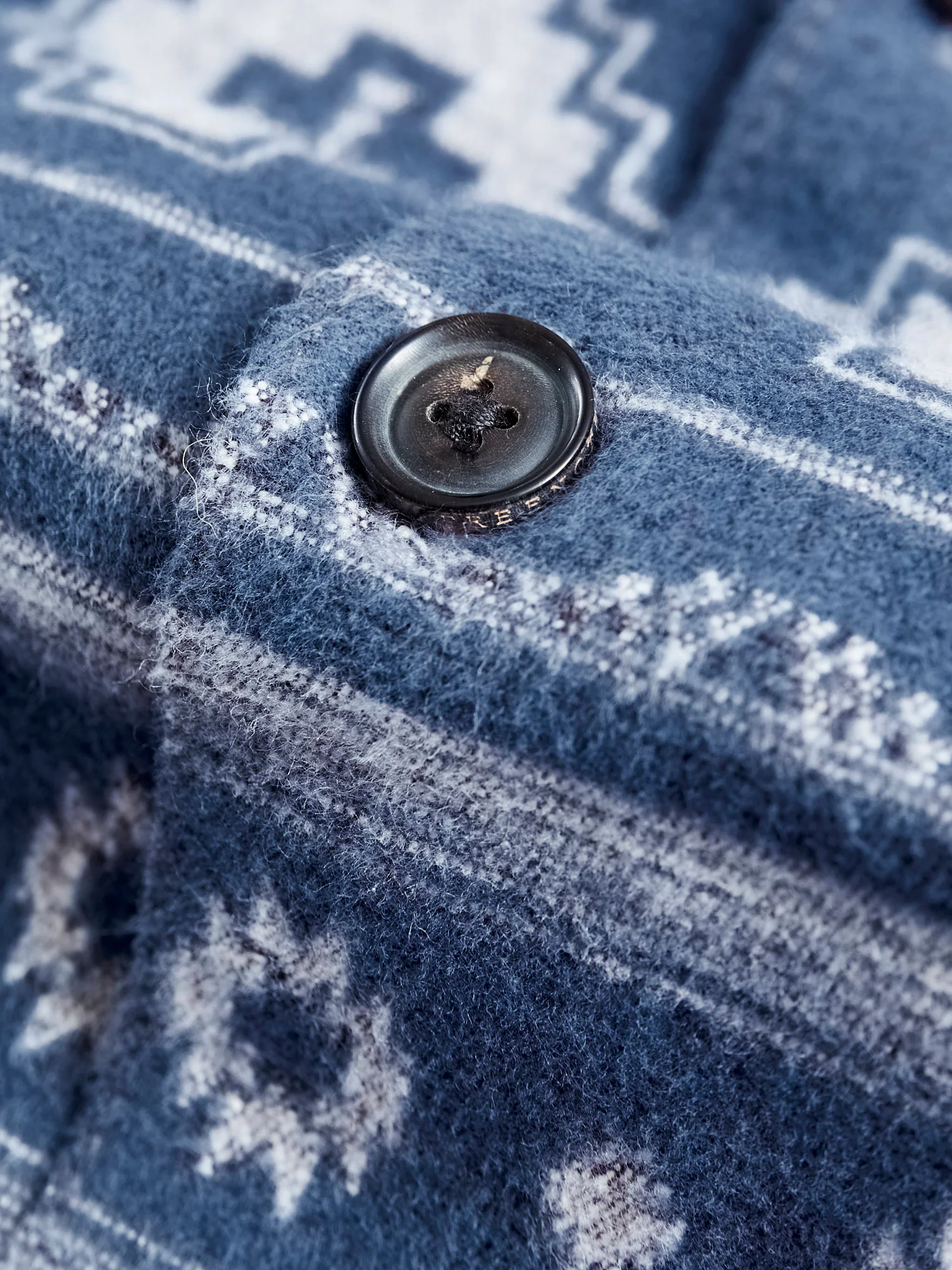 Benson Flannel Work Shirt in Blue Southwest - Image 6