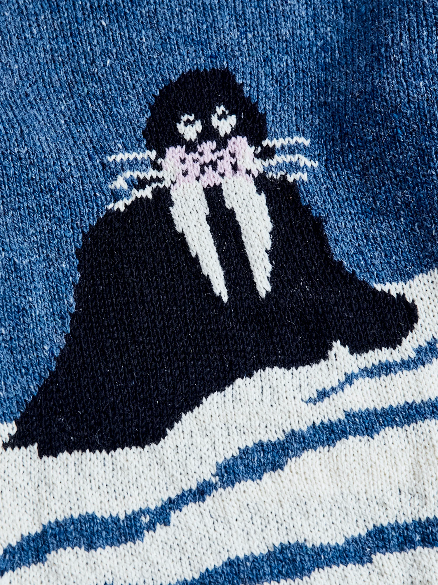 "Best Walrus In Town" Wool Sweater in Blue - Image 4