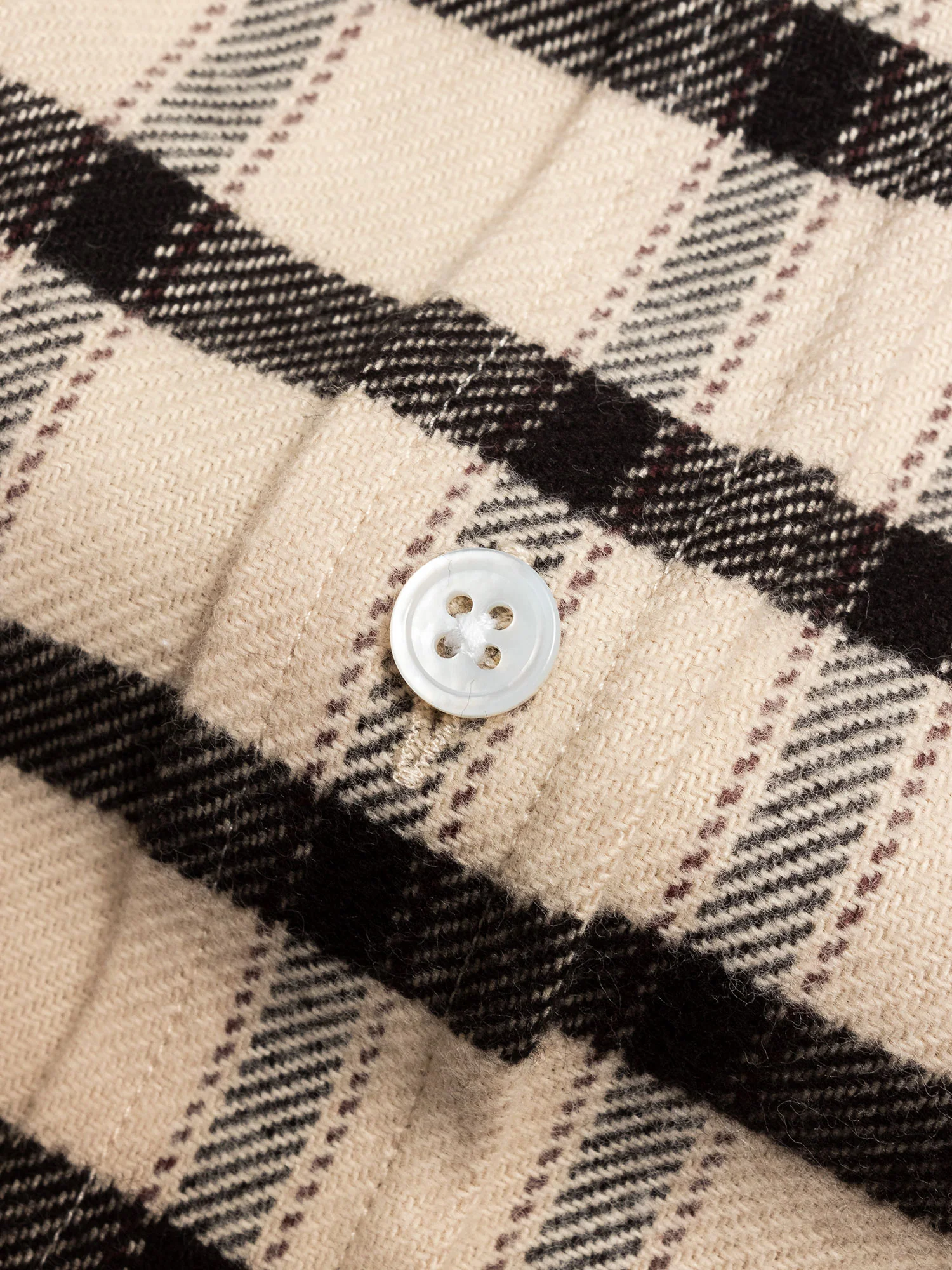 Blanket Flannel Button-Down Shirt in Off-White - Image 3