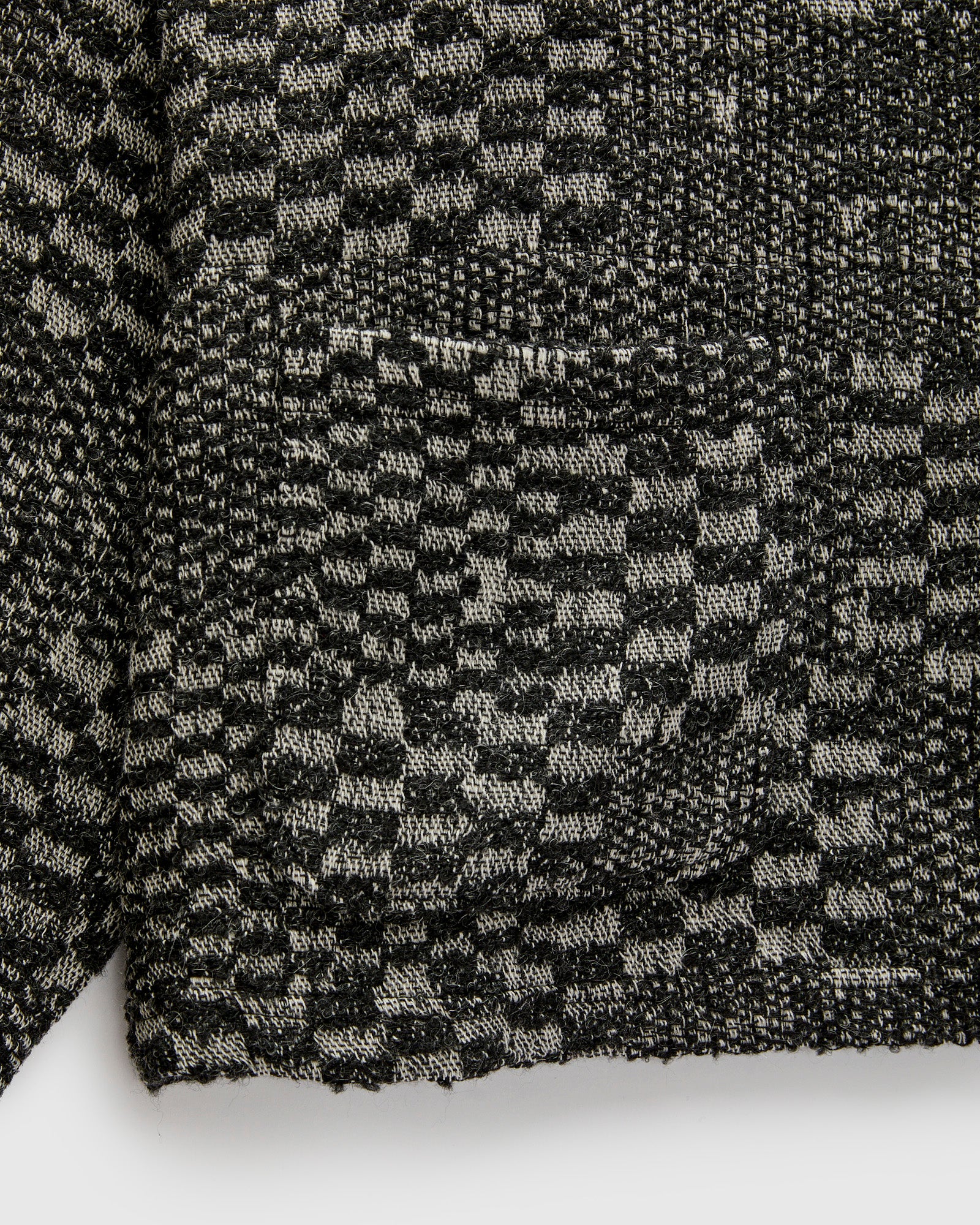 Block Pattern Knit Cardigan Sweater in Black White - Image 6