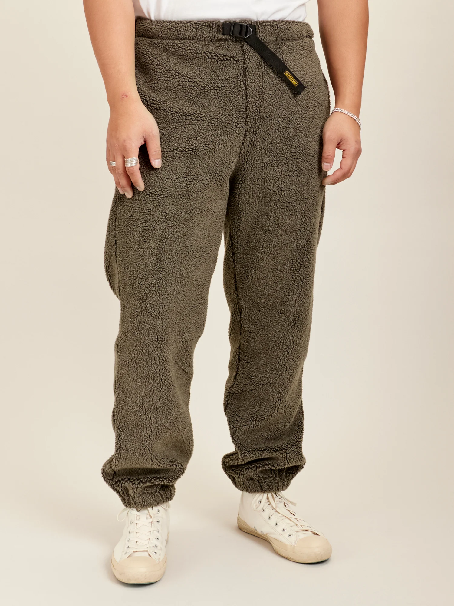 Boa Fleece Pants in Army Green - Image 2