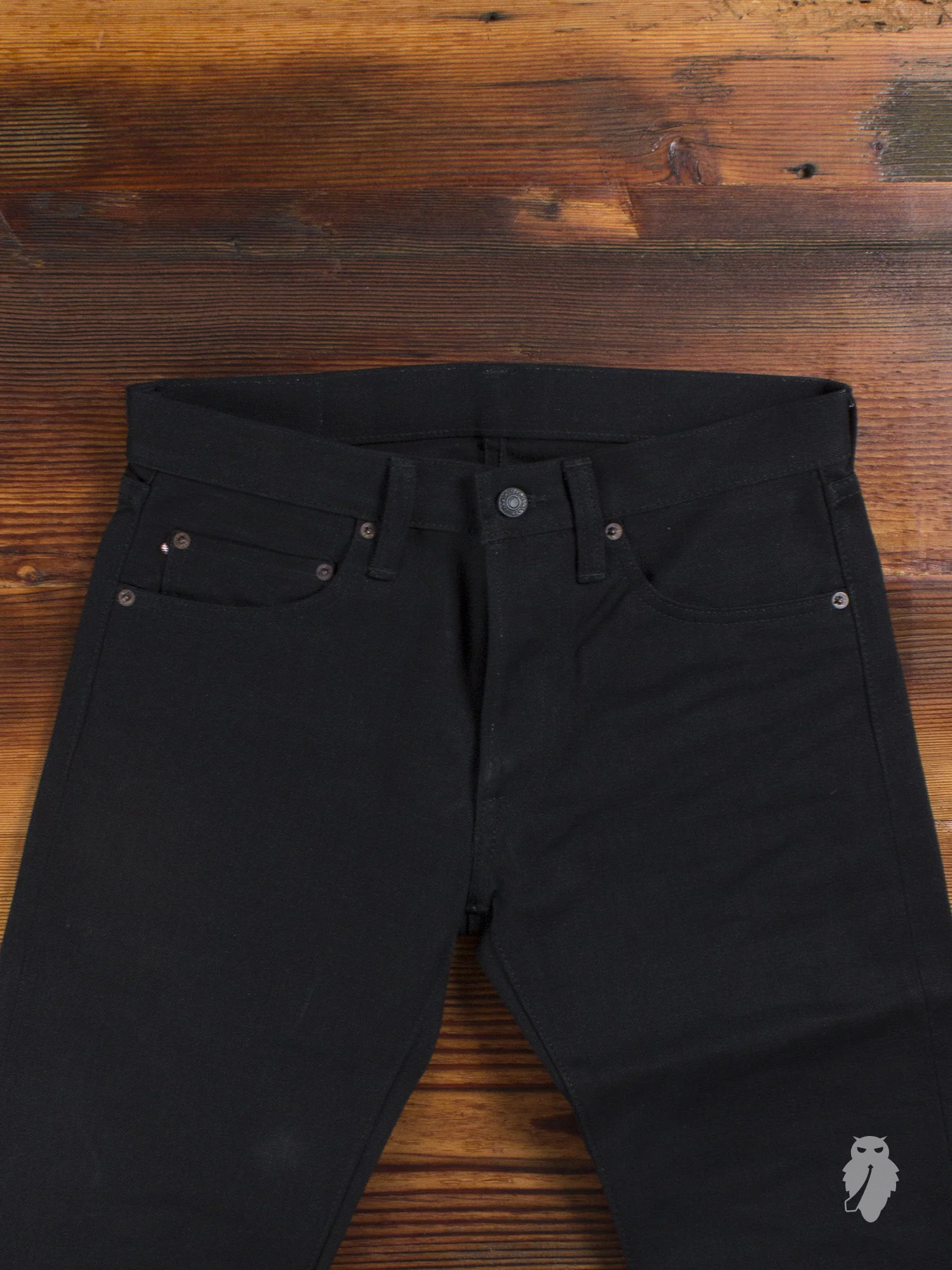 BOM00X "Momotaro x Blue Owl" 15.7oz Black Selvedge Denim - Natural Tapered Fit 2015 - Image 4