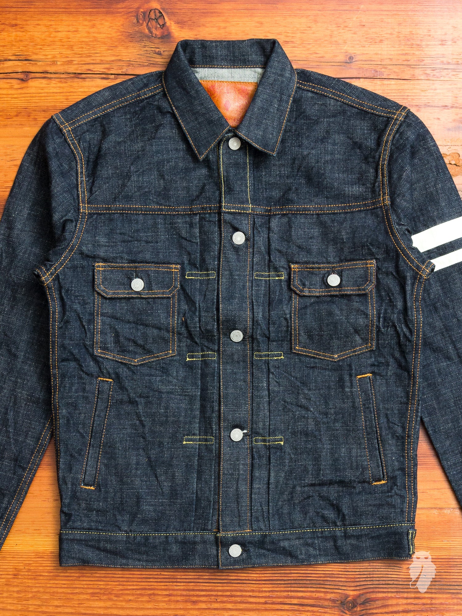 BOM012 "Momotaro x Blue Owl" 15.7oz Selvedge Denim Jacket - Image 2