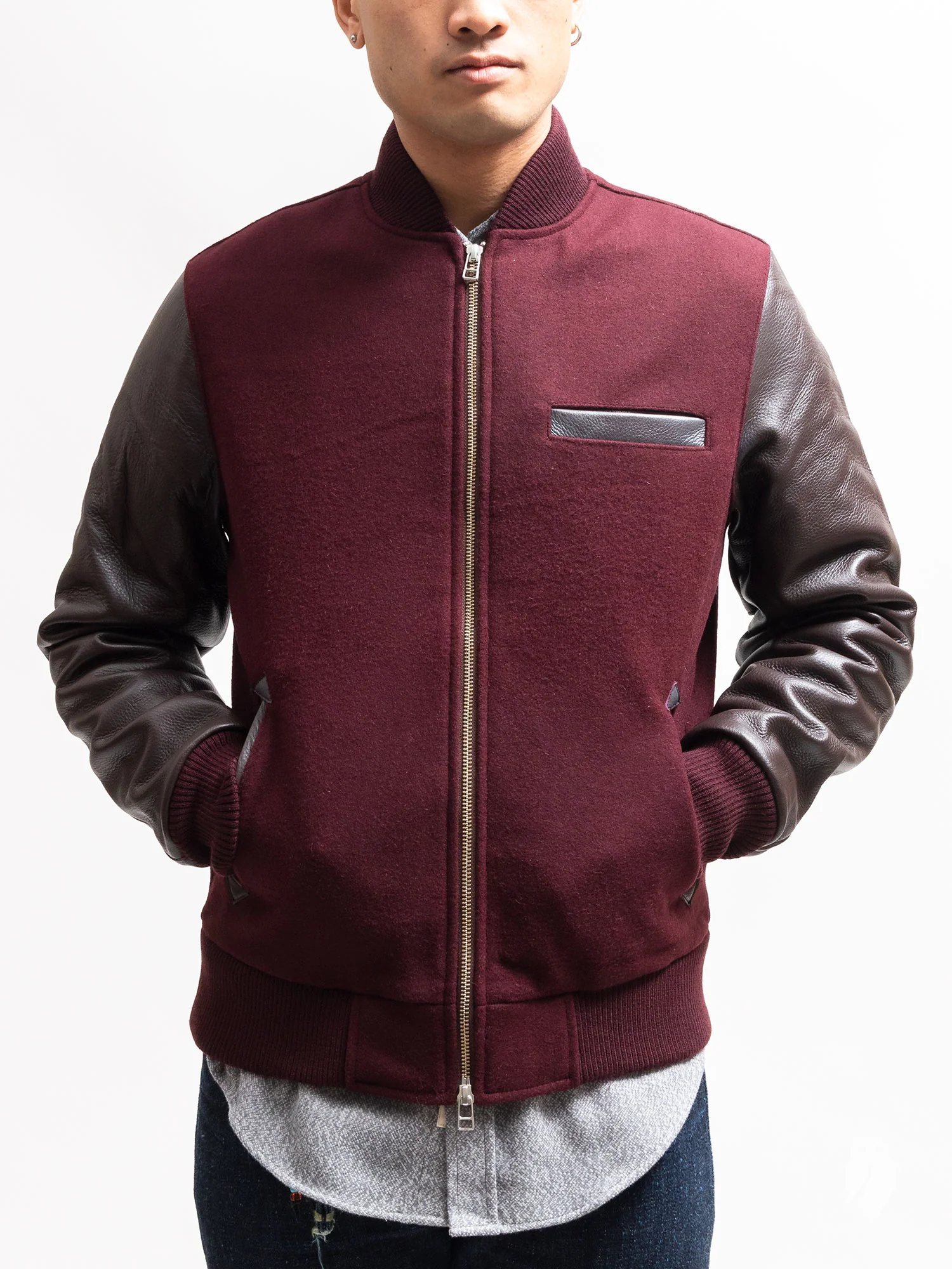 Bomber Jacket in Maroon - Image 2