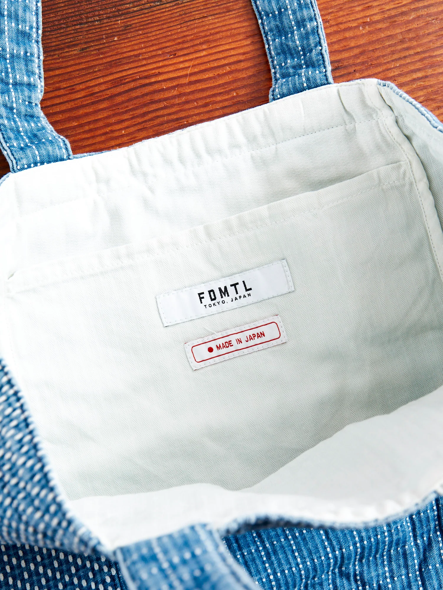 Medium Boro Patchwork Tote Bag in 3-Year Wash - Image 7