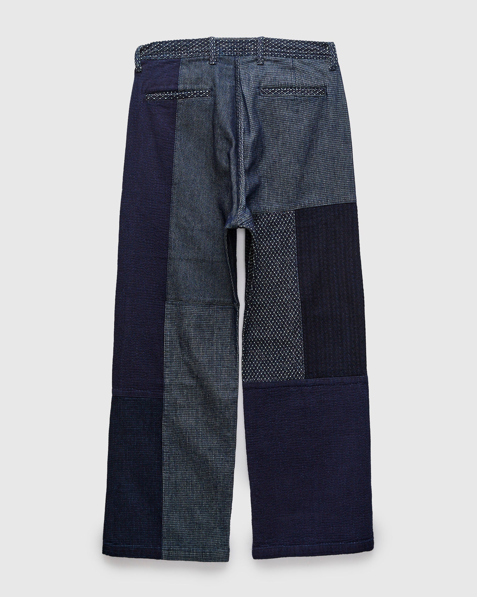 Boro Patchwork Wide Pants in Rinsed Indigo - Image 2
