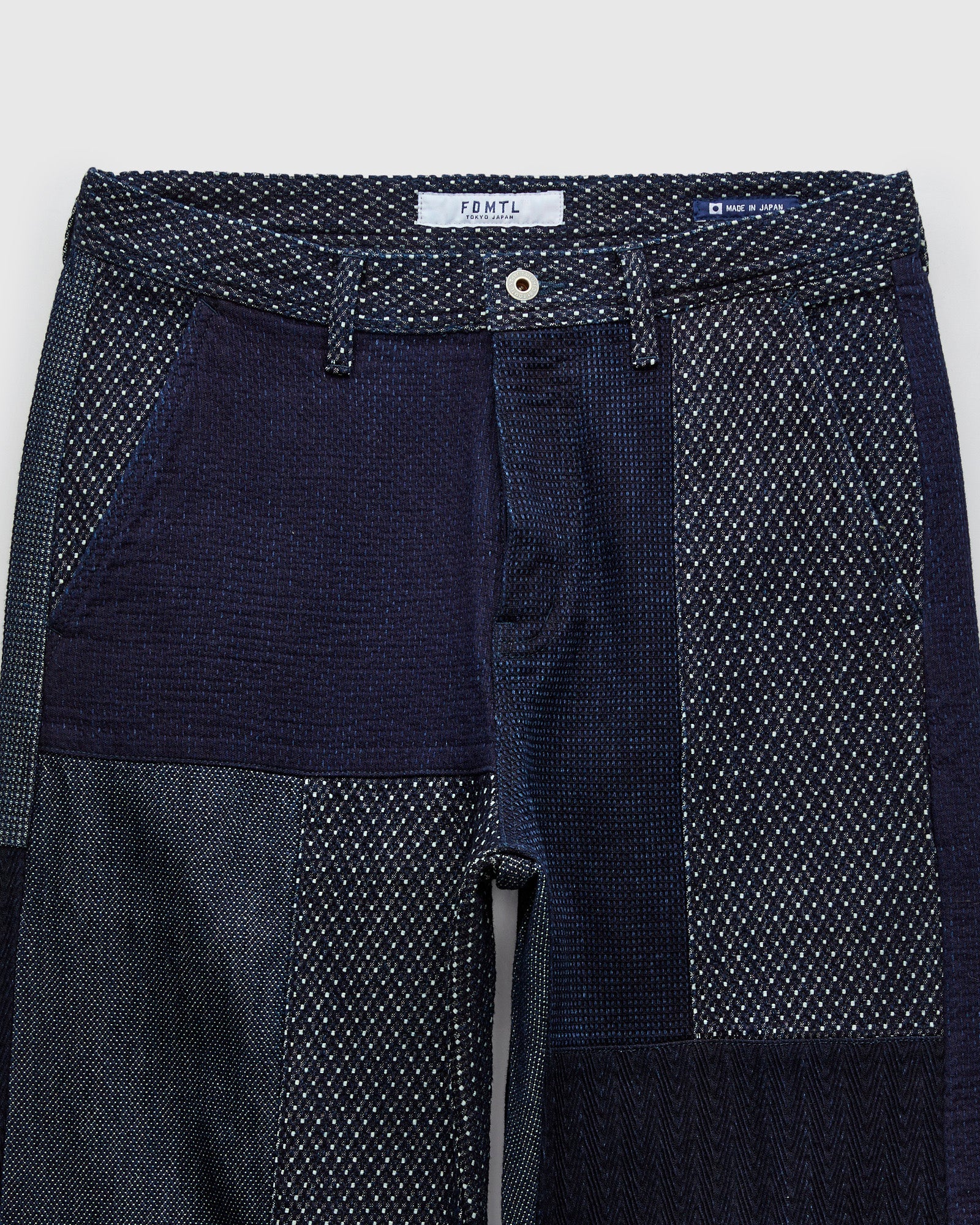 Boro Patchwork Wide Pants in Rinsed Indigo - Image 4