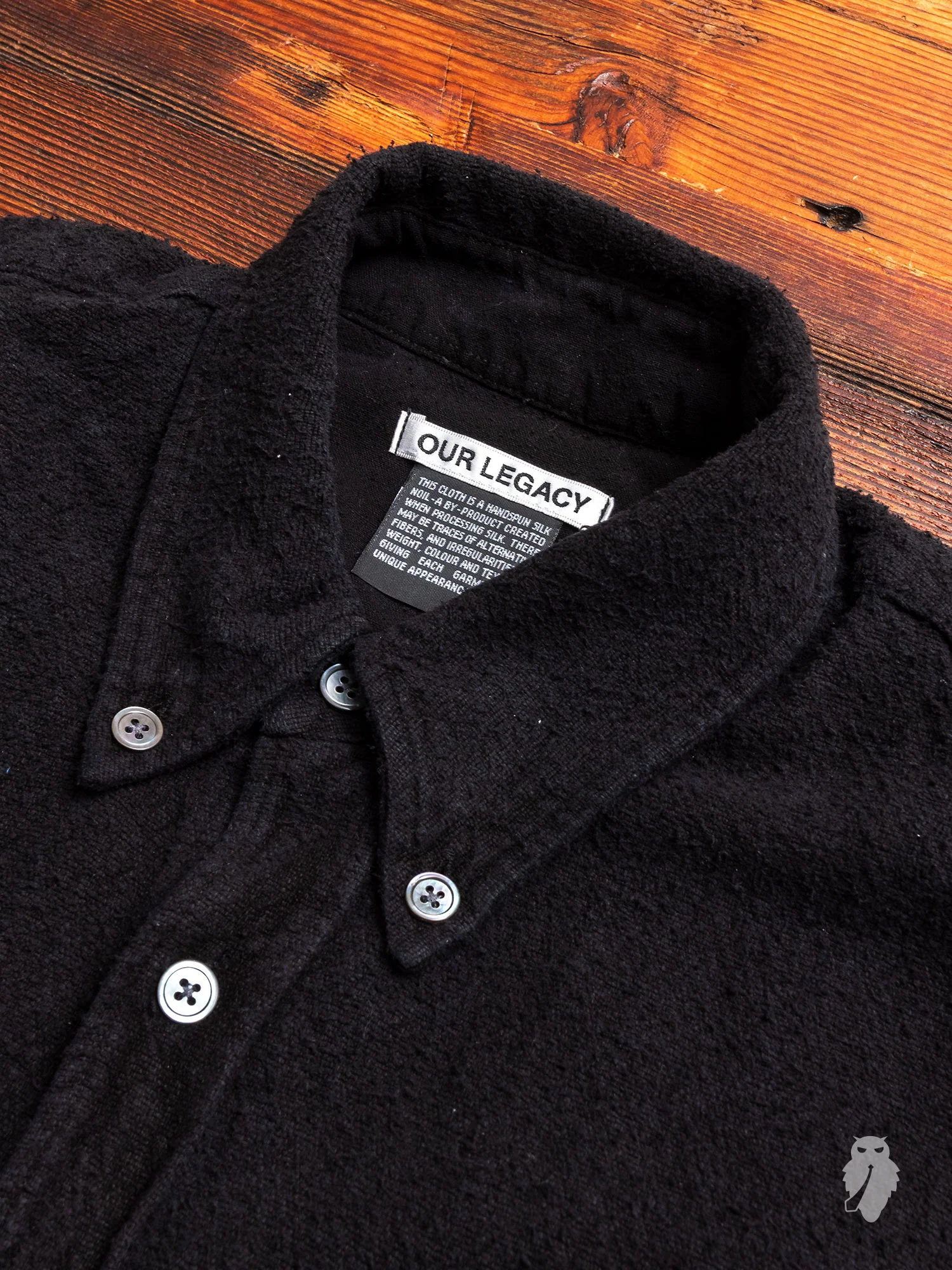 Borrowed Shirt in Washed Black Heavy Noil - Image 4