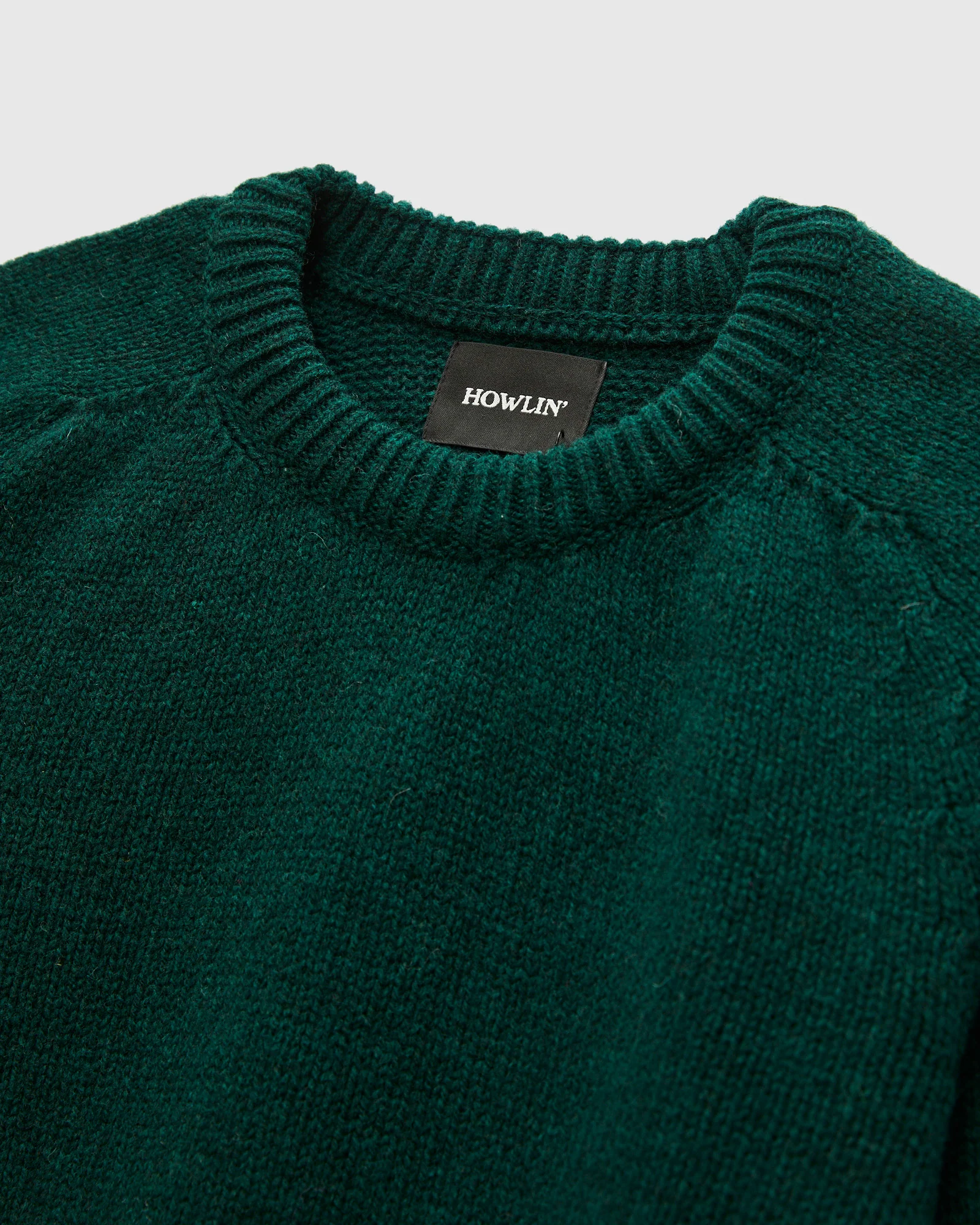 "Boxy Space Knit" Wool Sweater in Bottle - Image 4