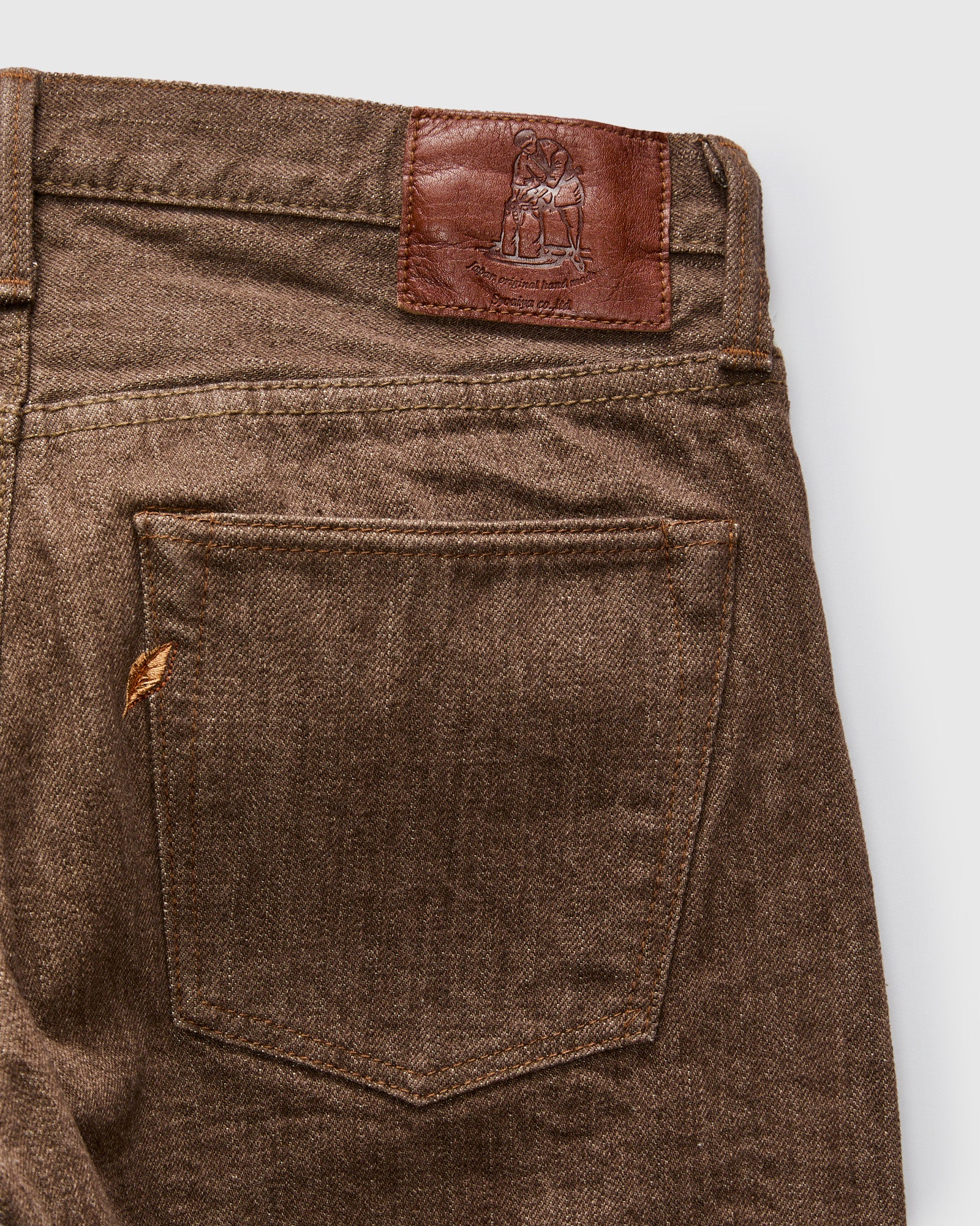 BR-14oz-005 "Sulfur Brown" 14oz Slub Selvedge Denim - Slim Straight Fit - Image 4