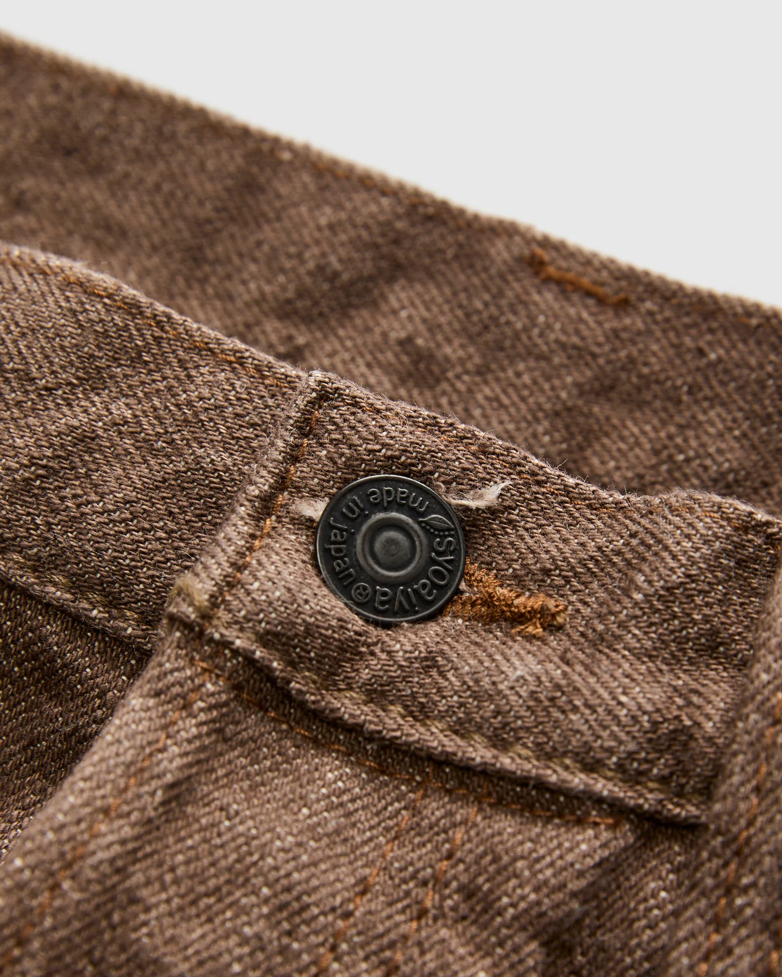 BR-14oz-005 "Sulfur Brown" 14oz Slub Selvedge Denim - Slim Straight Fit - Image 6