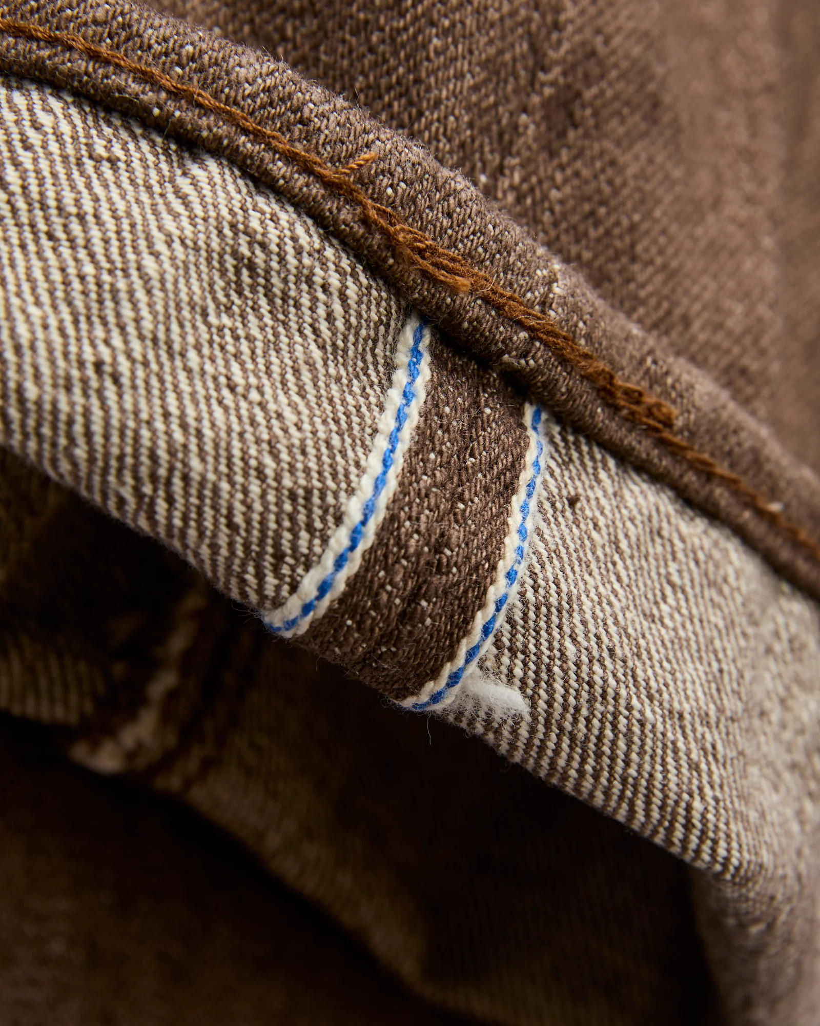 BR-14oz-005 "Sulfur Brown" 14oz Slub Selvedge Denim - Slim Straight Fit - Image 8